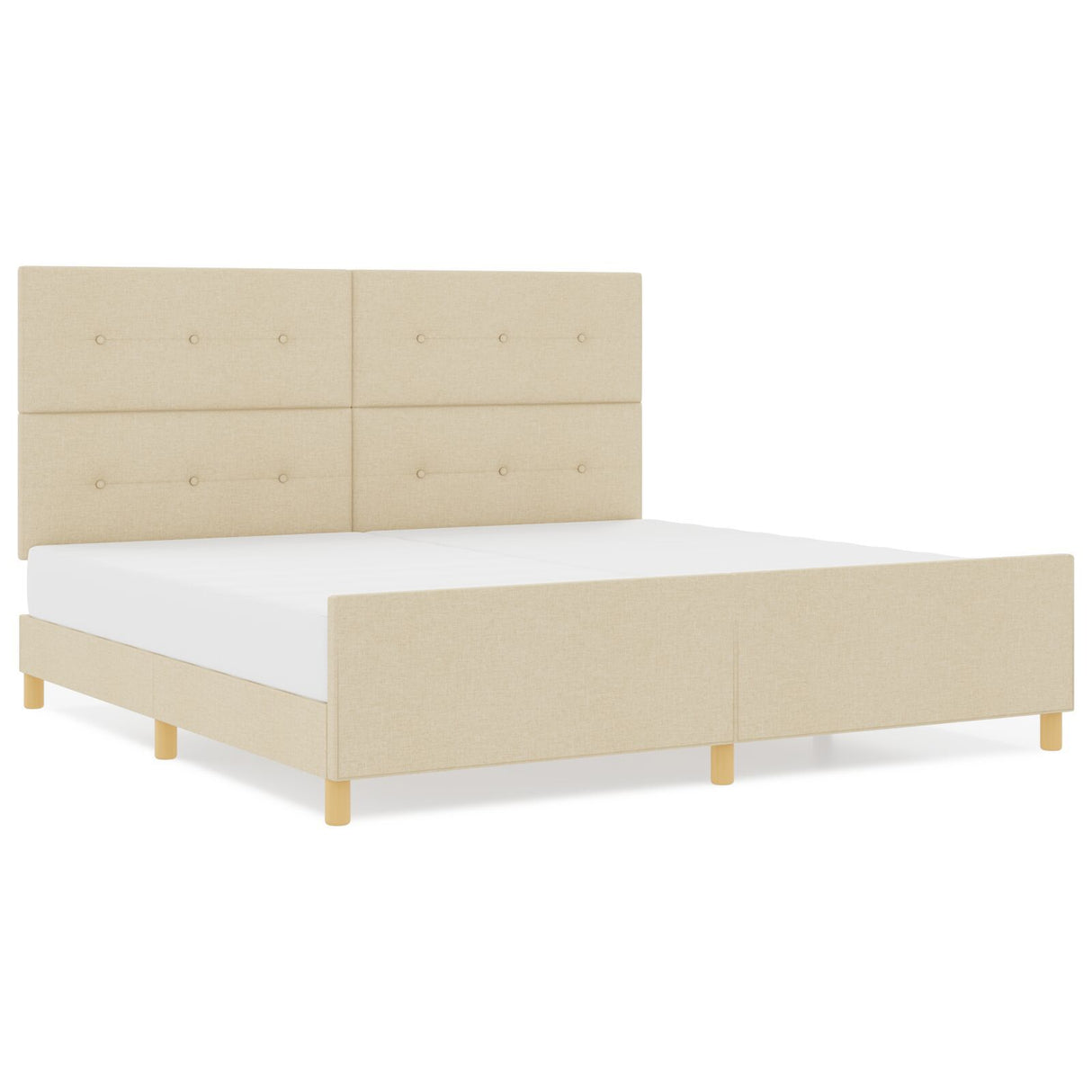 Bed Frame Cream 200X200 Cm Fabric