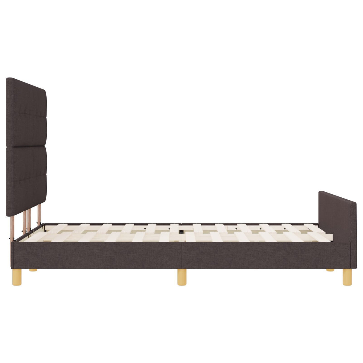 Bed Frame Dark Brown 140X200 Cm Fabric