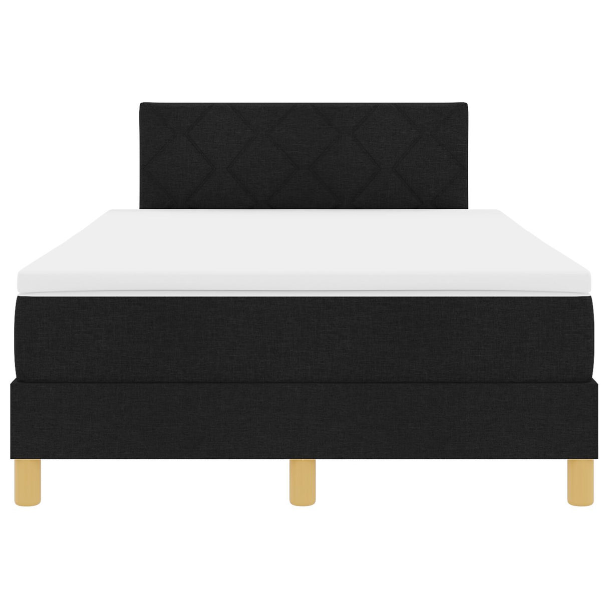 Box Spring Bed With Mattress & Led Black 120X200 Cm Fabric