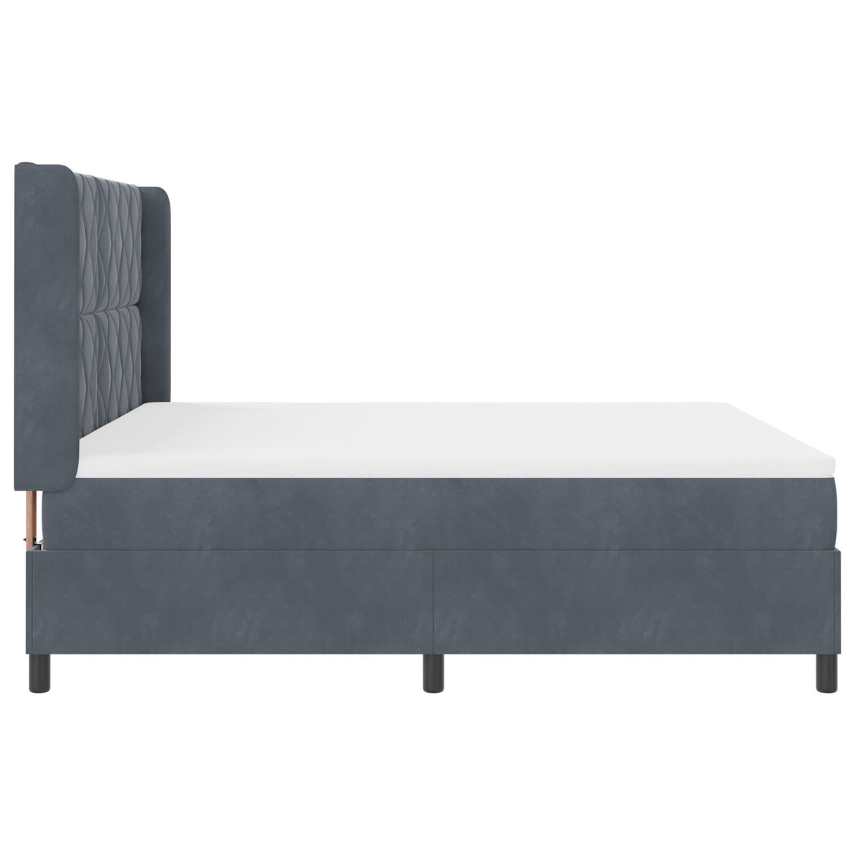Box Spring Bed With Mattress Dark Grey 180X200 Cm Velvet