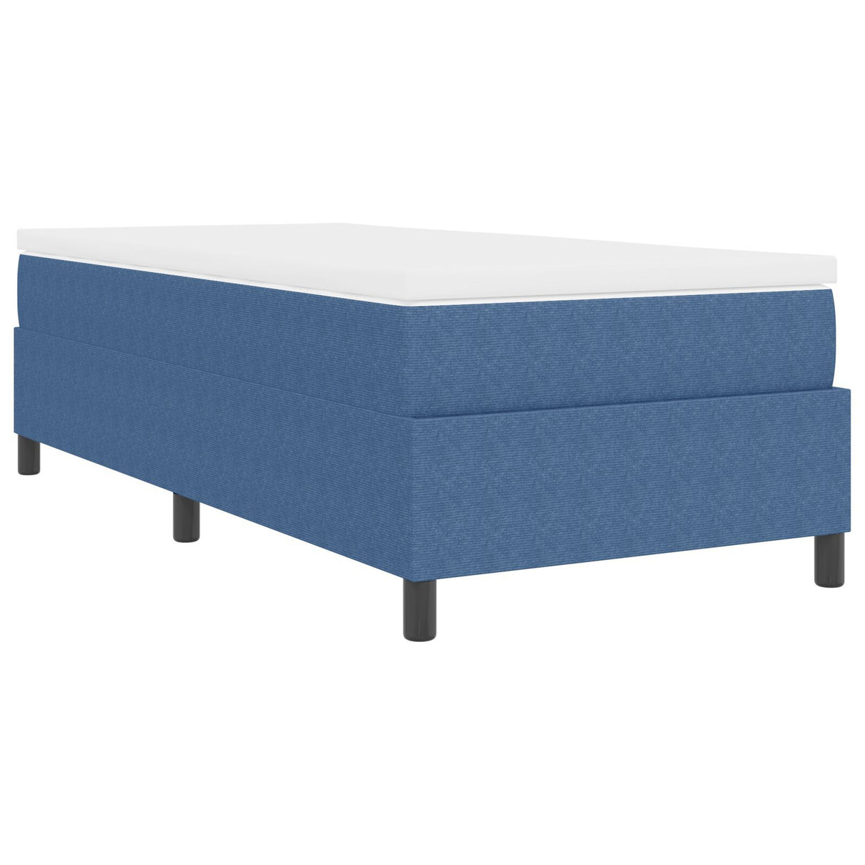 Box Spring Bed With Mattress Blue 80X200 Cm Corduroy Fabric