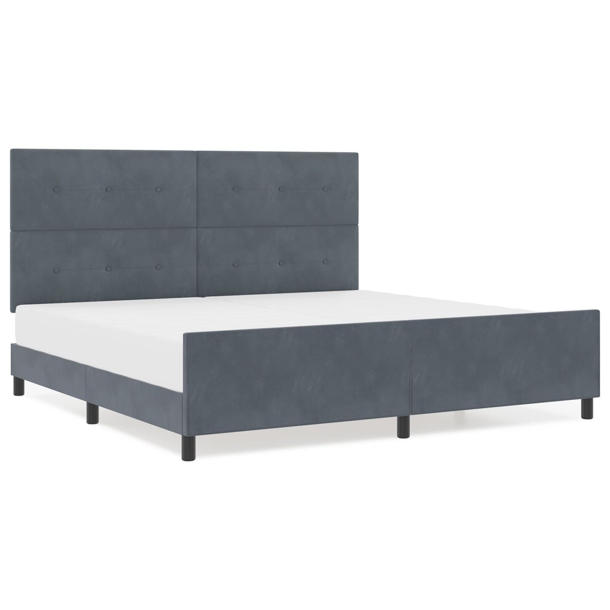 Bed Frame Dark Grey 200X200 Cm Velvet
