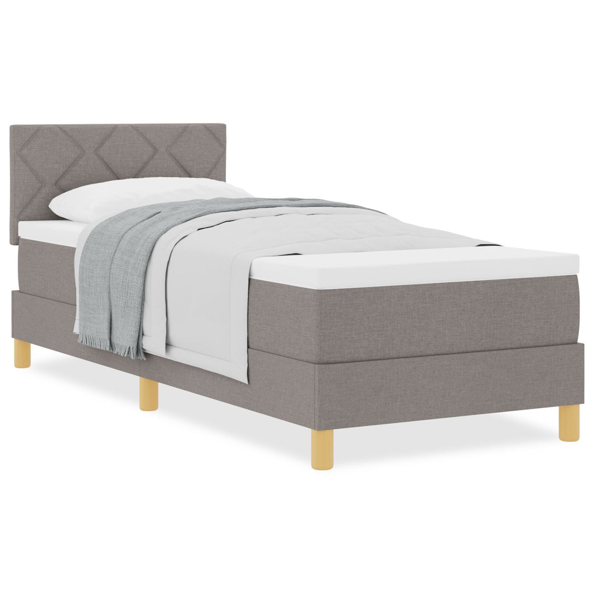 Box Spring Bed With Mattress Taupe 80X200 Cm Fabric