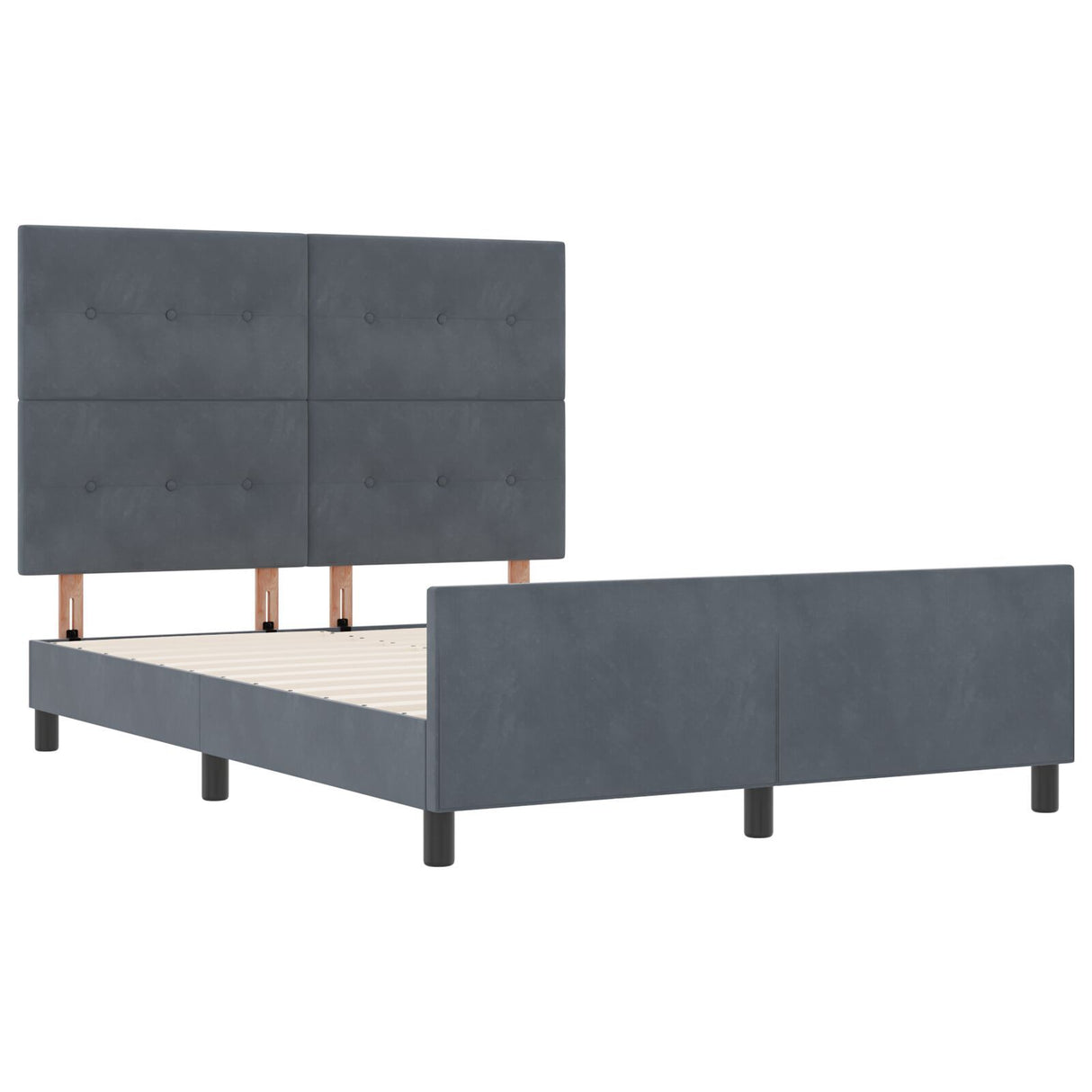 Bed Frame Dark Grey 160X200 Cm Velvet