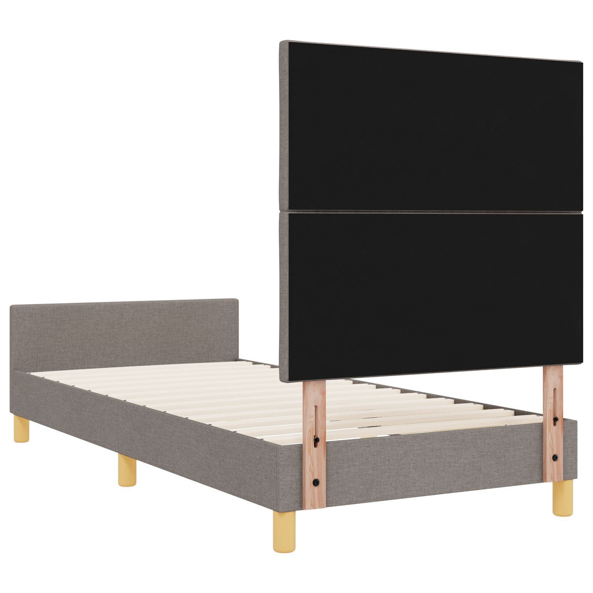 Bed Frame Taupe 100X200 Cm Fabric