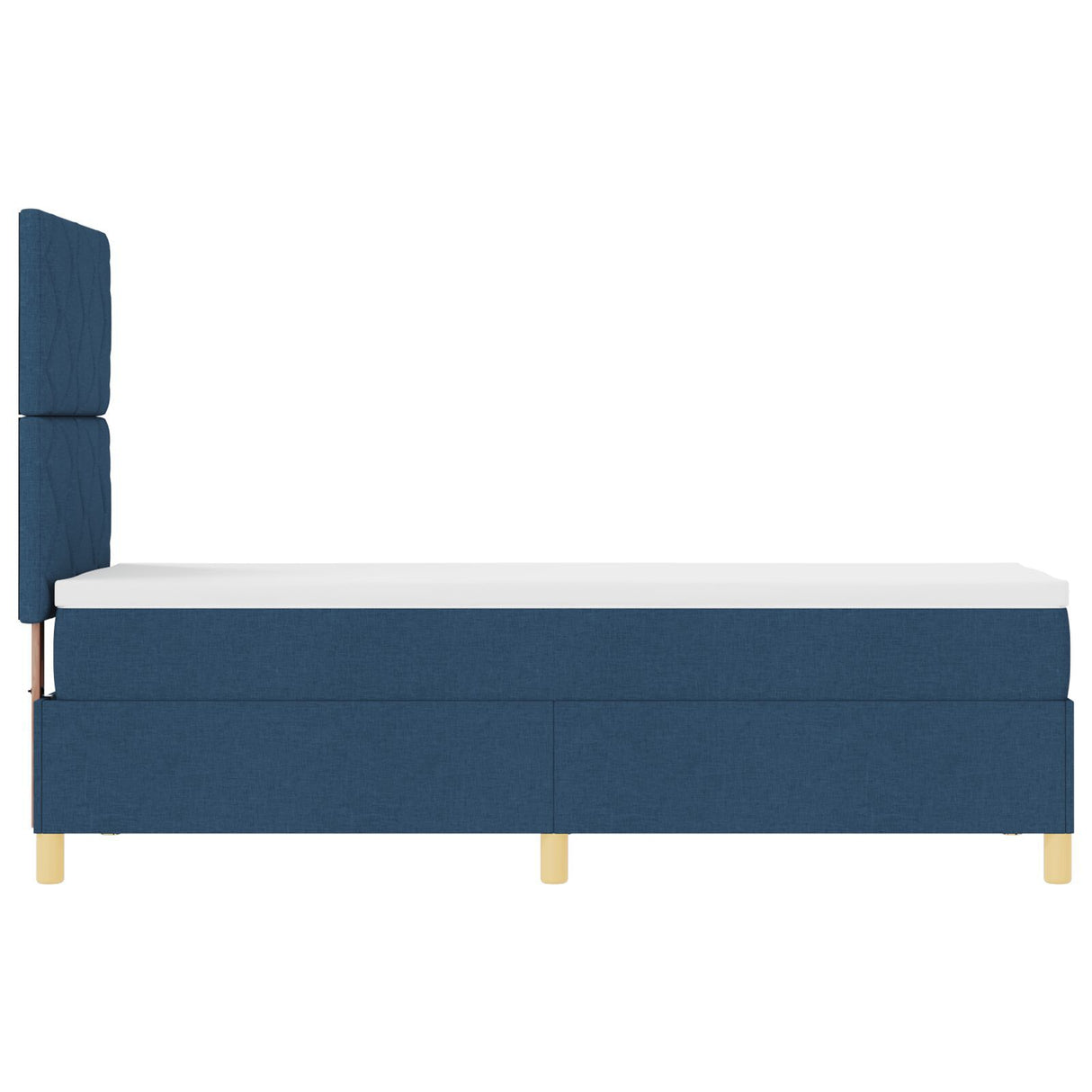 Box Spring Bed With Mattress & Led Blue 80X200 Cm Fabric