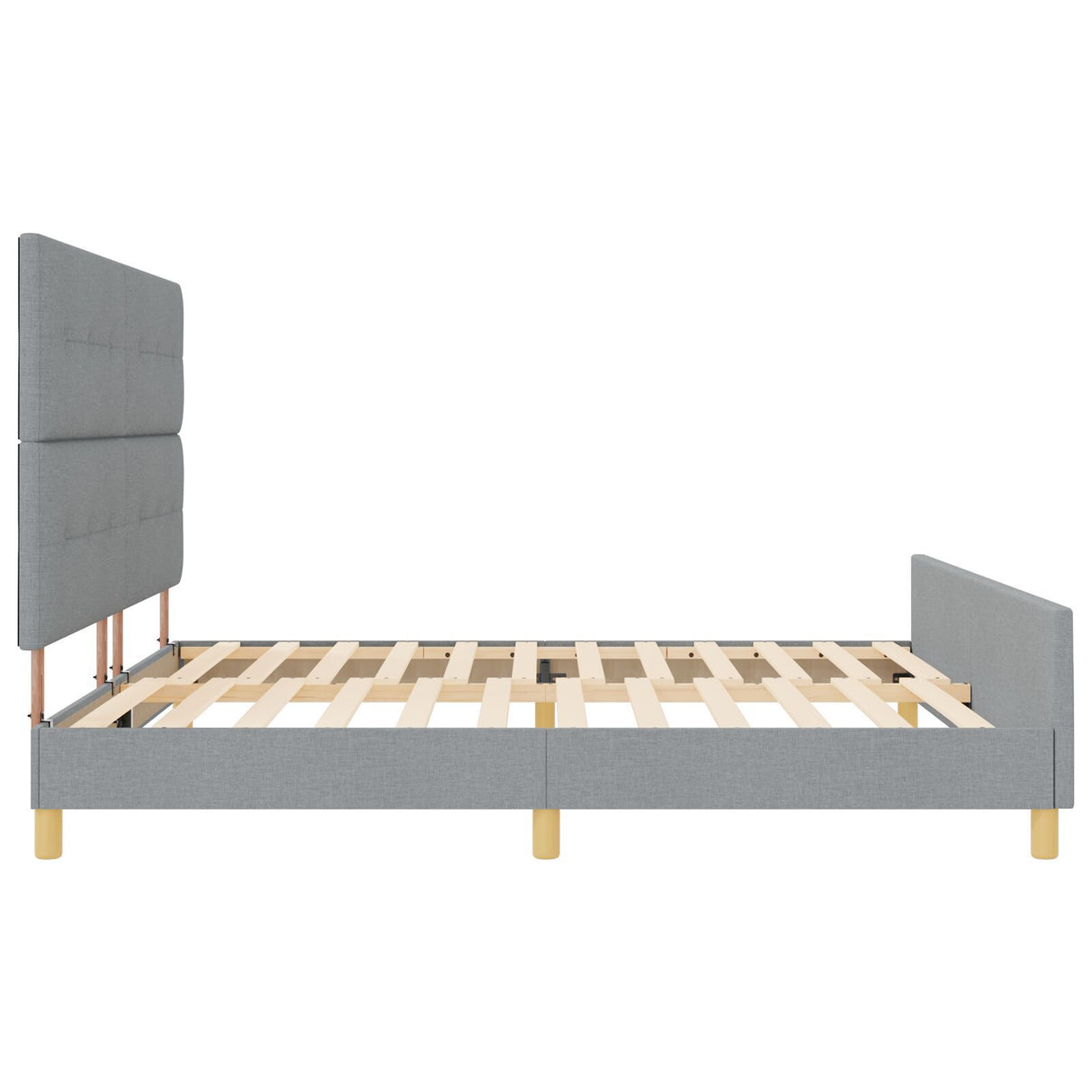 Bed Frame Light Grey 200X200 Cm Fabric