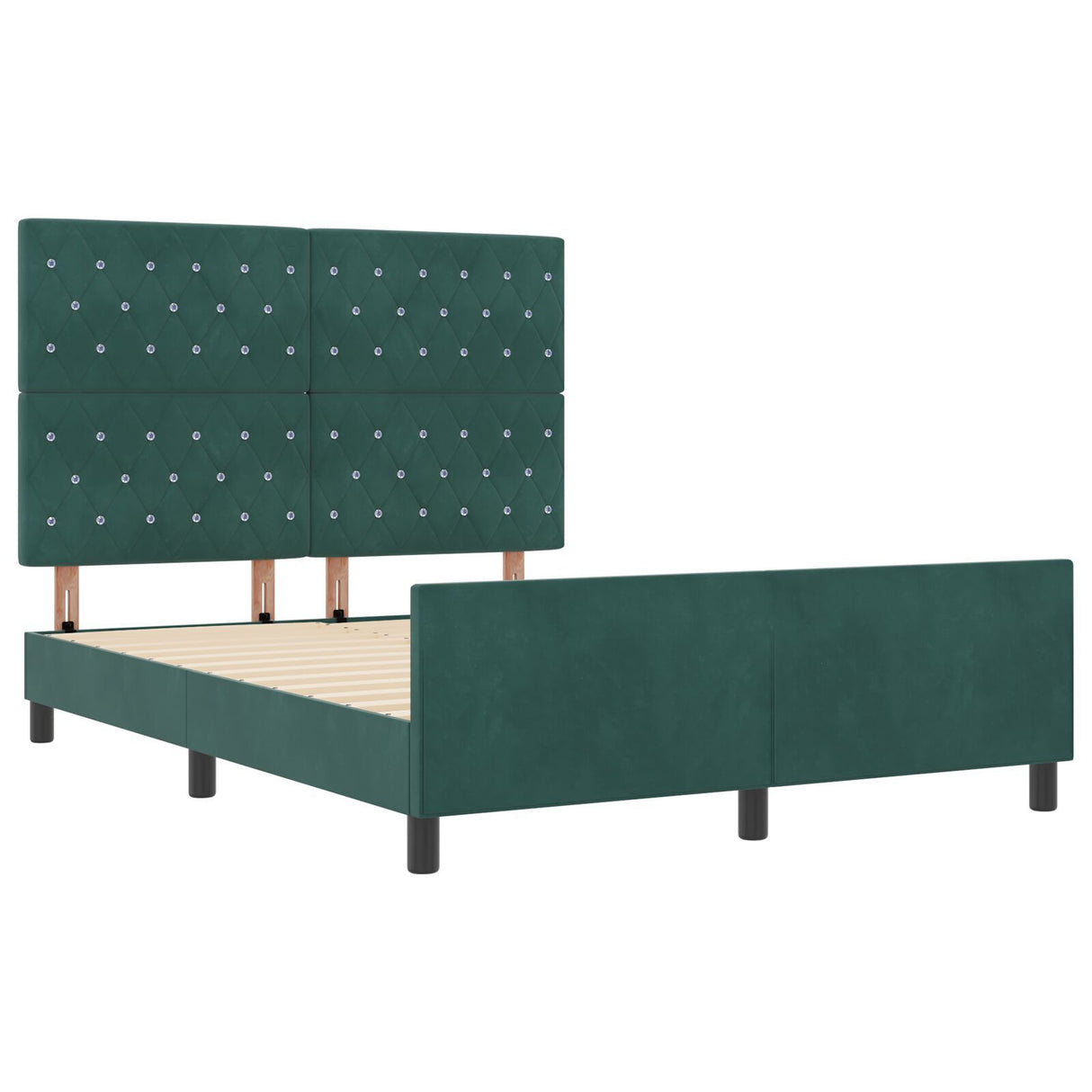 Bed Frame Dark Green 160X200 Cm Velvet
