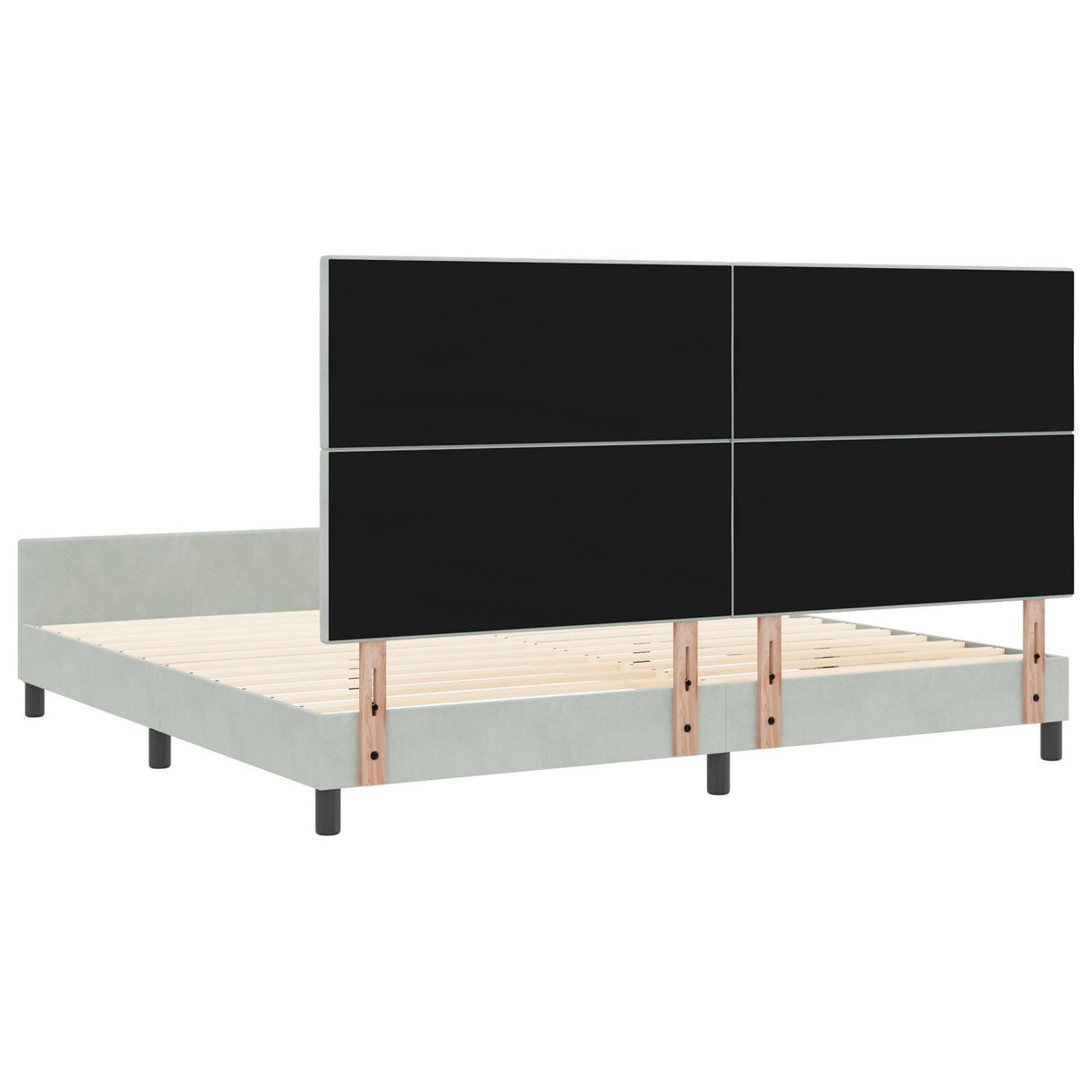 Bed Frame Light Grey 200X200 Cm Velvet