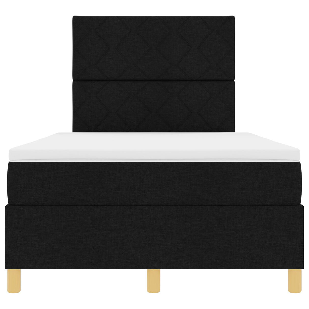 Box Spring Bed With Mattress & Led Black 120X200 Cm Fabric