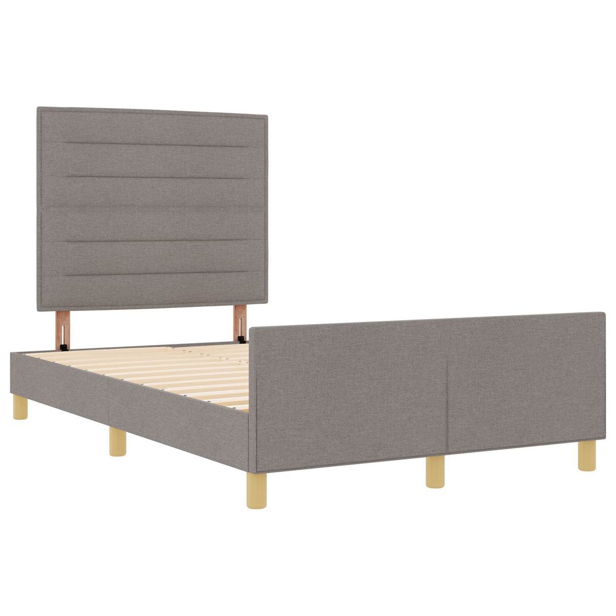 Bed Frame In Taupe, 140X200 Cm Fabric