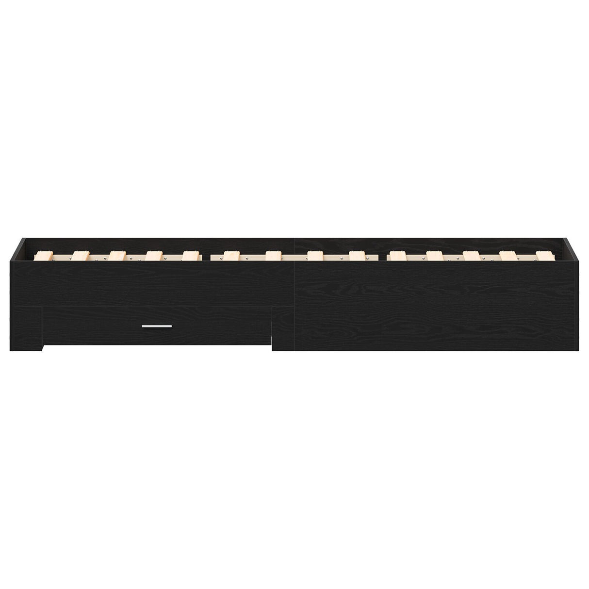 Bed Frame Black Oak 100X200 Cm Engineered Wood