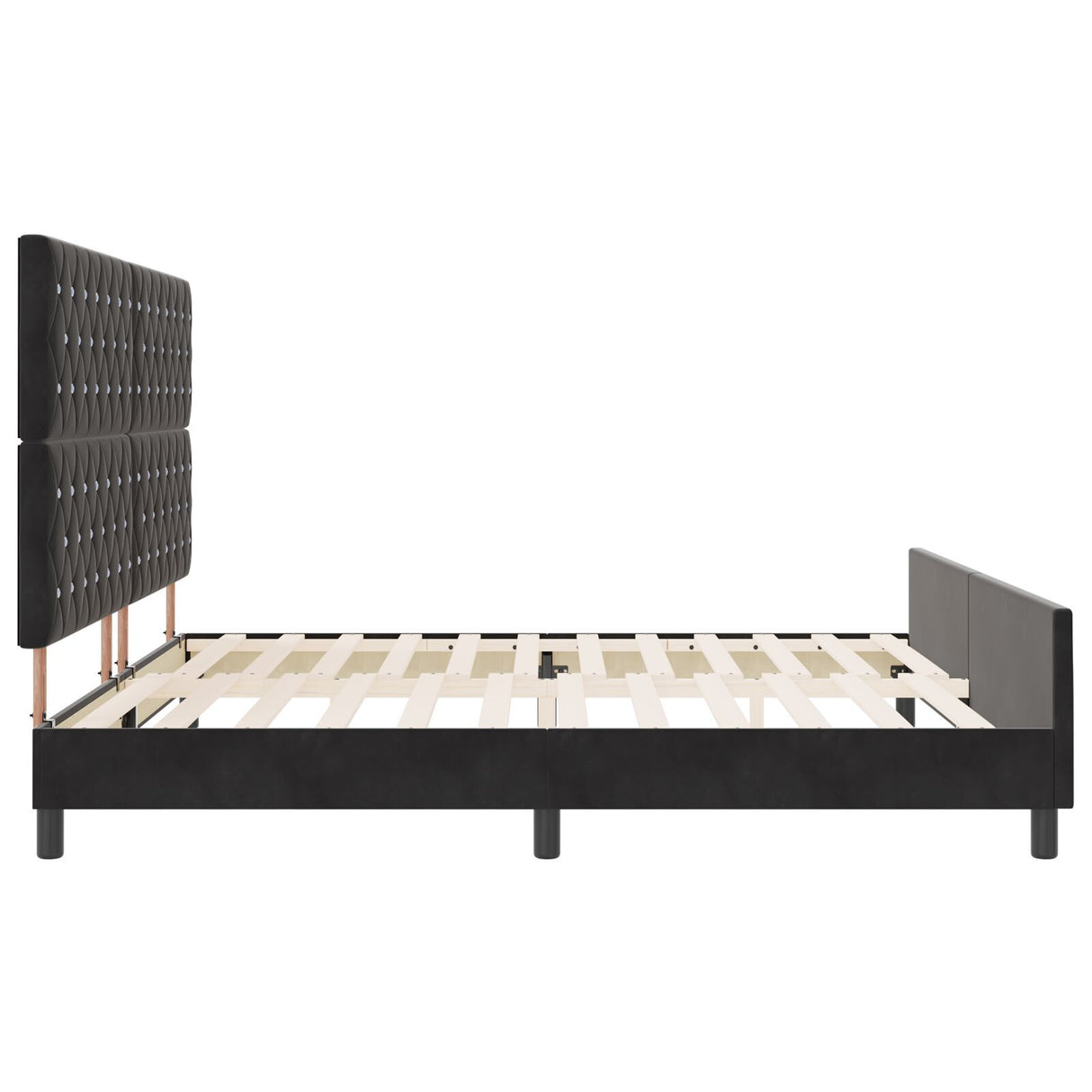 Bed Frame Black 200X200 Cm Velvet