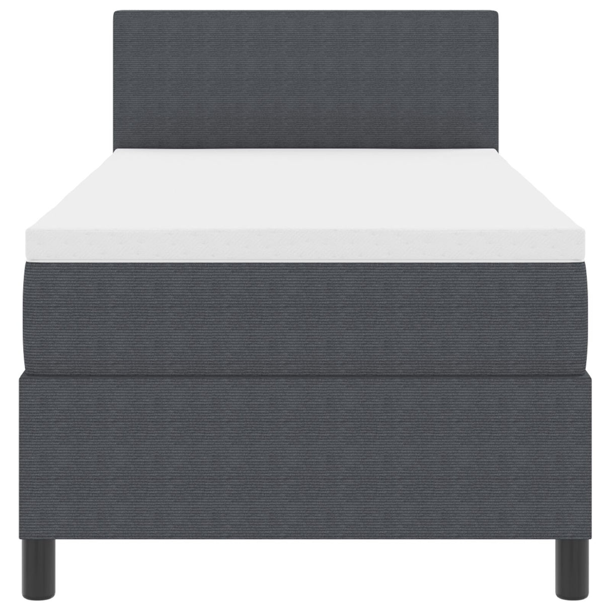 Box Spring Bed With Mattress Dark Grey 80X200 Cm Corduroy Fabric