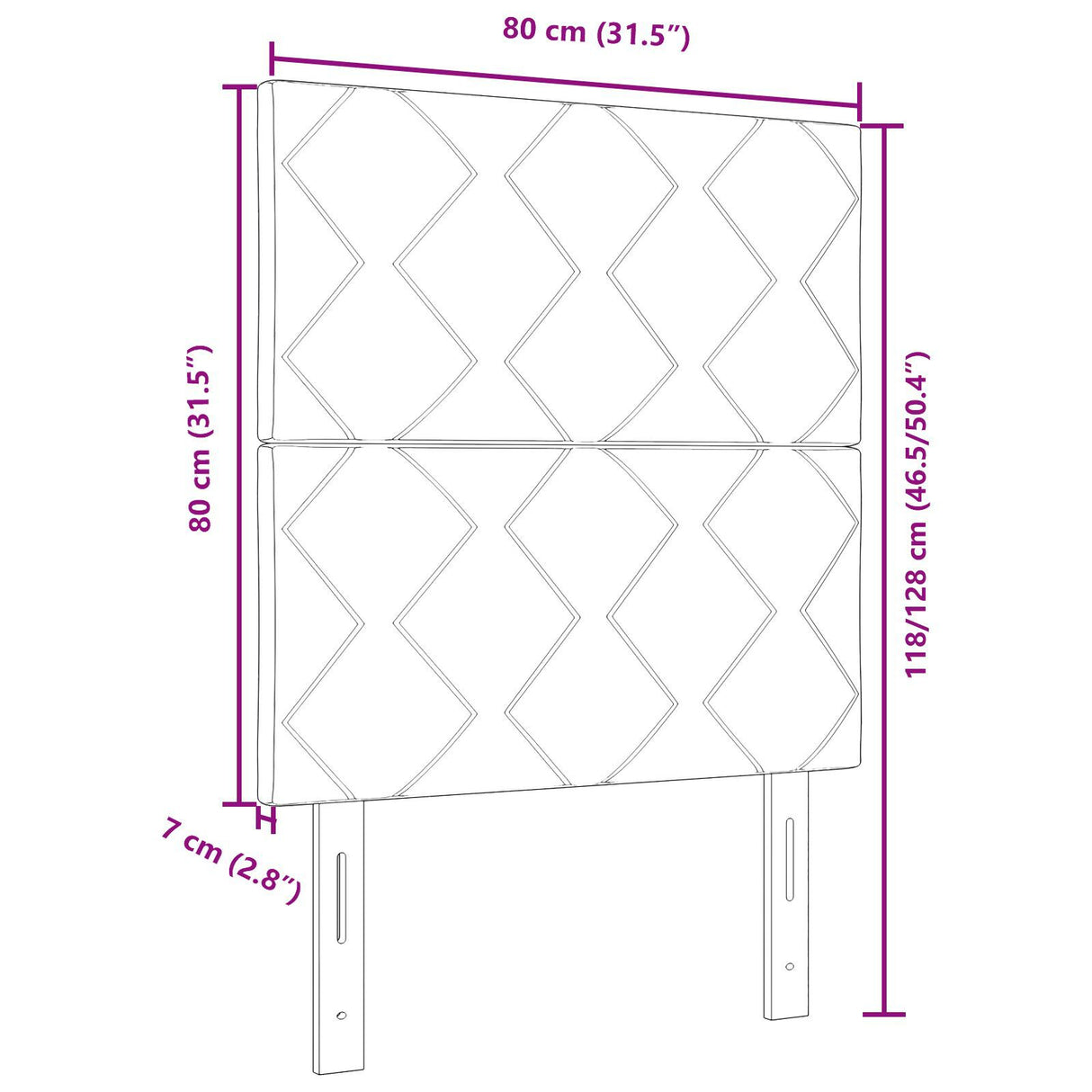 Headboard Diamond Blocks Design Velvet, Headboard Diamond Blocks Design 160 Cm Velvet
