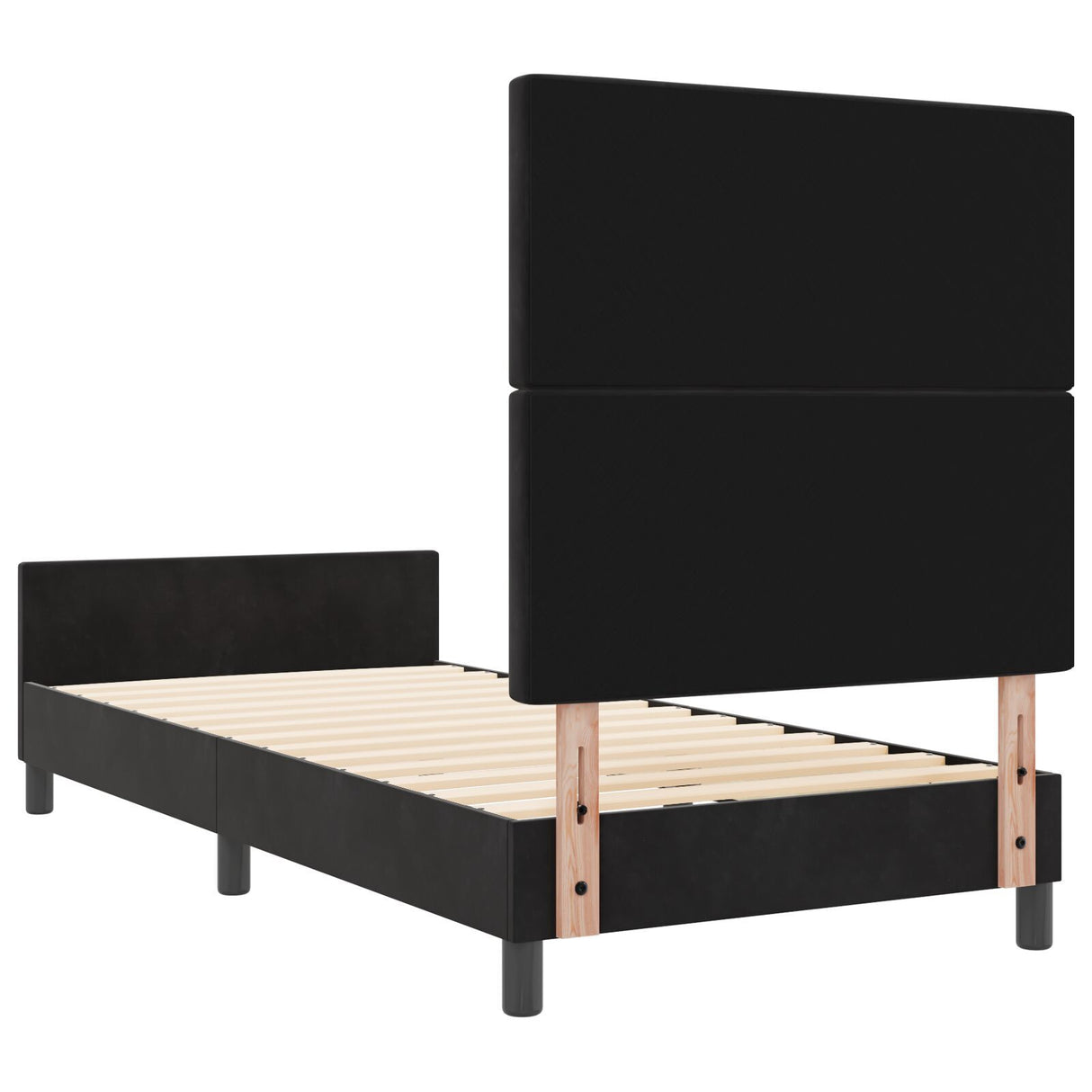 Black Bed Frame 100X200 Cm Velvet