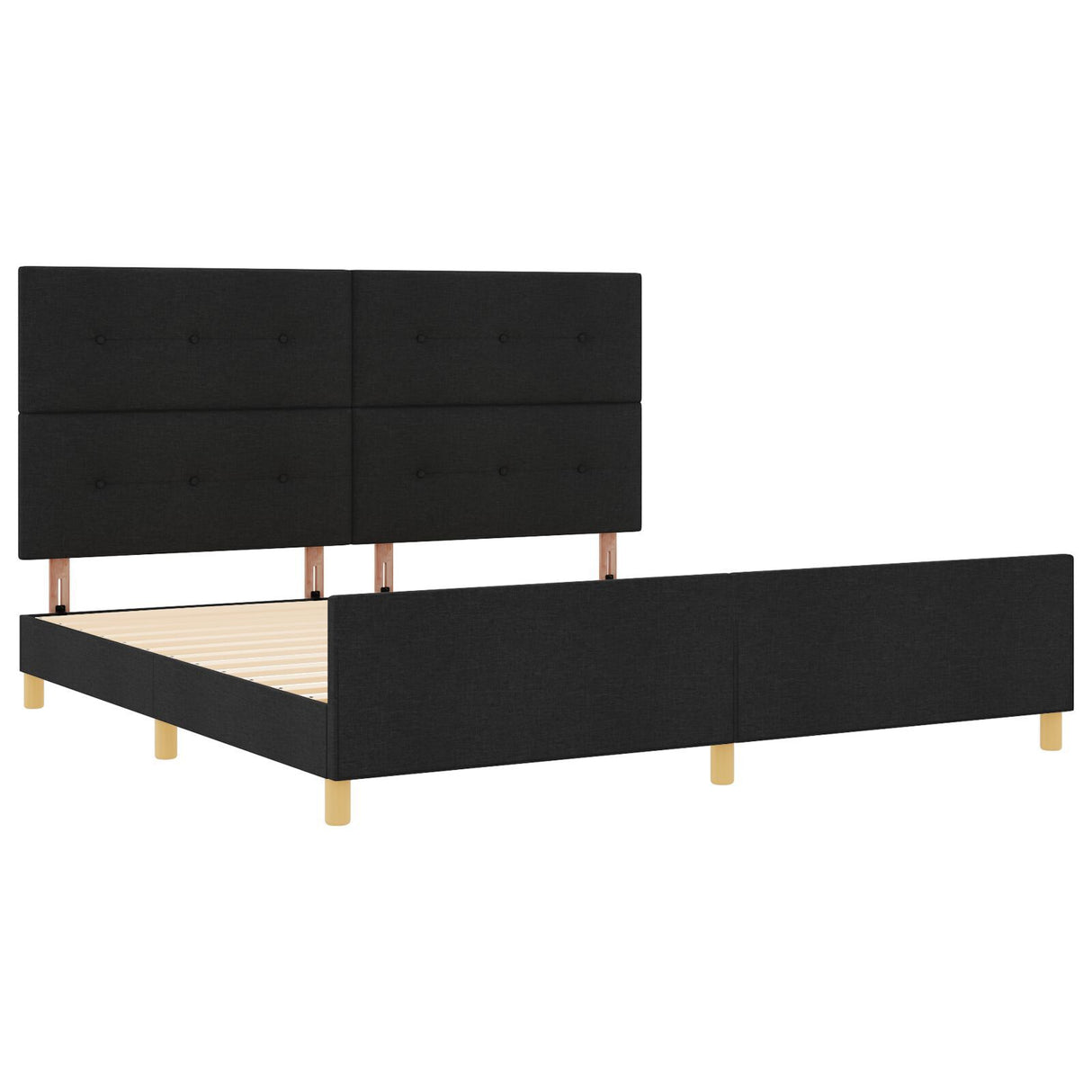 Bed Frame Black 200X200 Cm Fabric