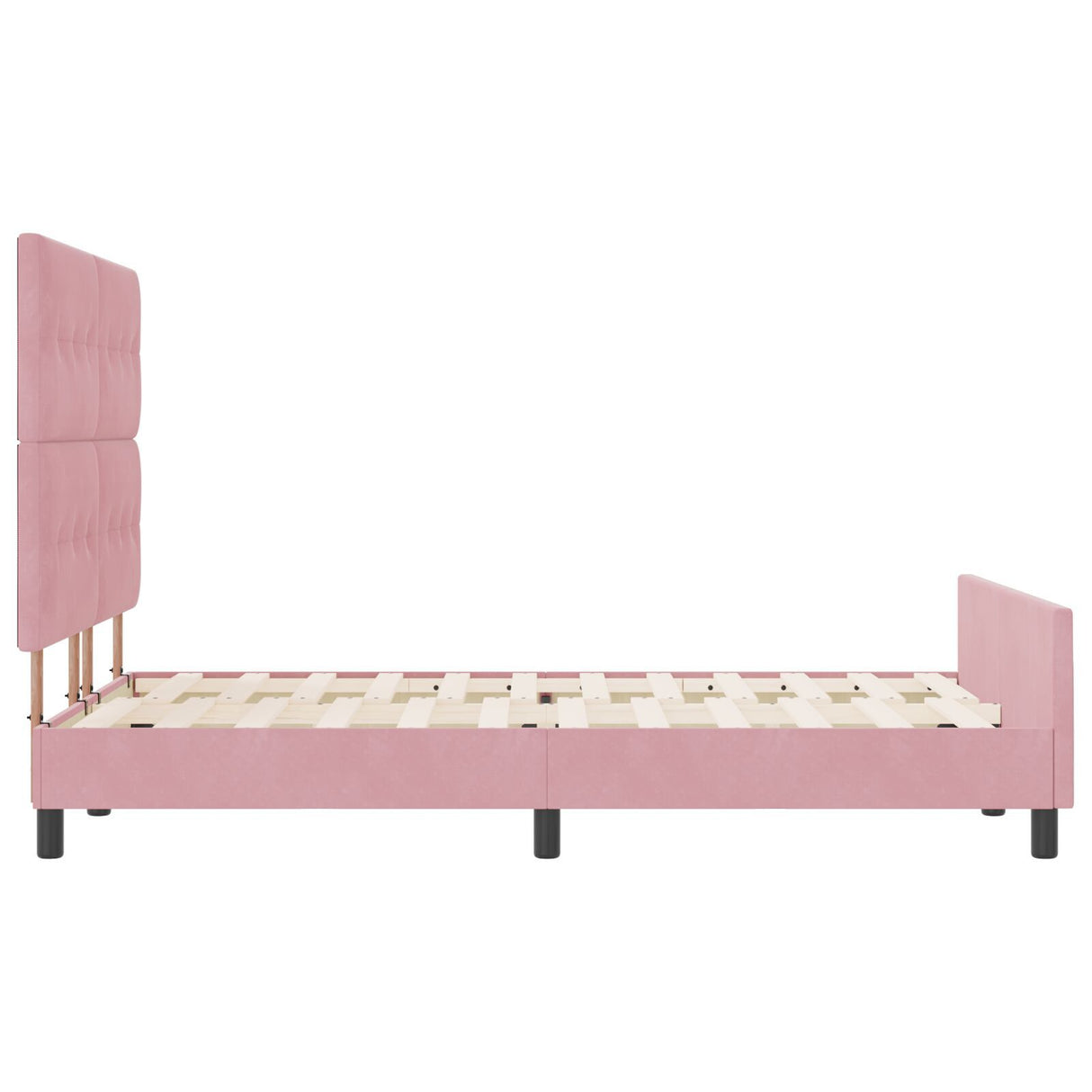 Pink Velvet Bed Frame 140X190 Cm
