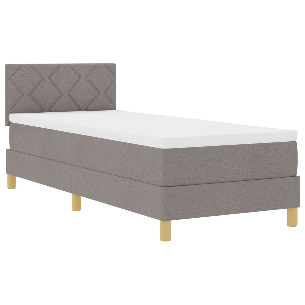 Box Spring Bed With Mattress Taupe 80X200 Cm Fabric