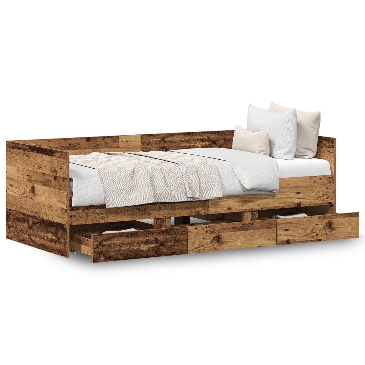 Rustic Daybed Old Wood Engineered Wood 90 X 200 Cm Durable