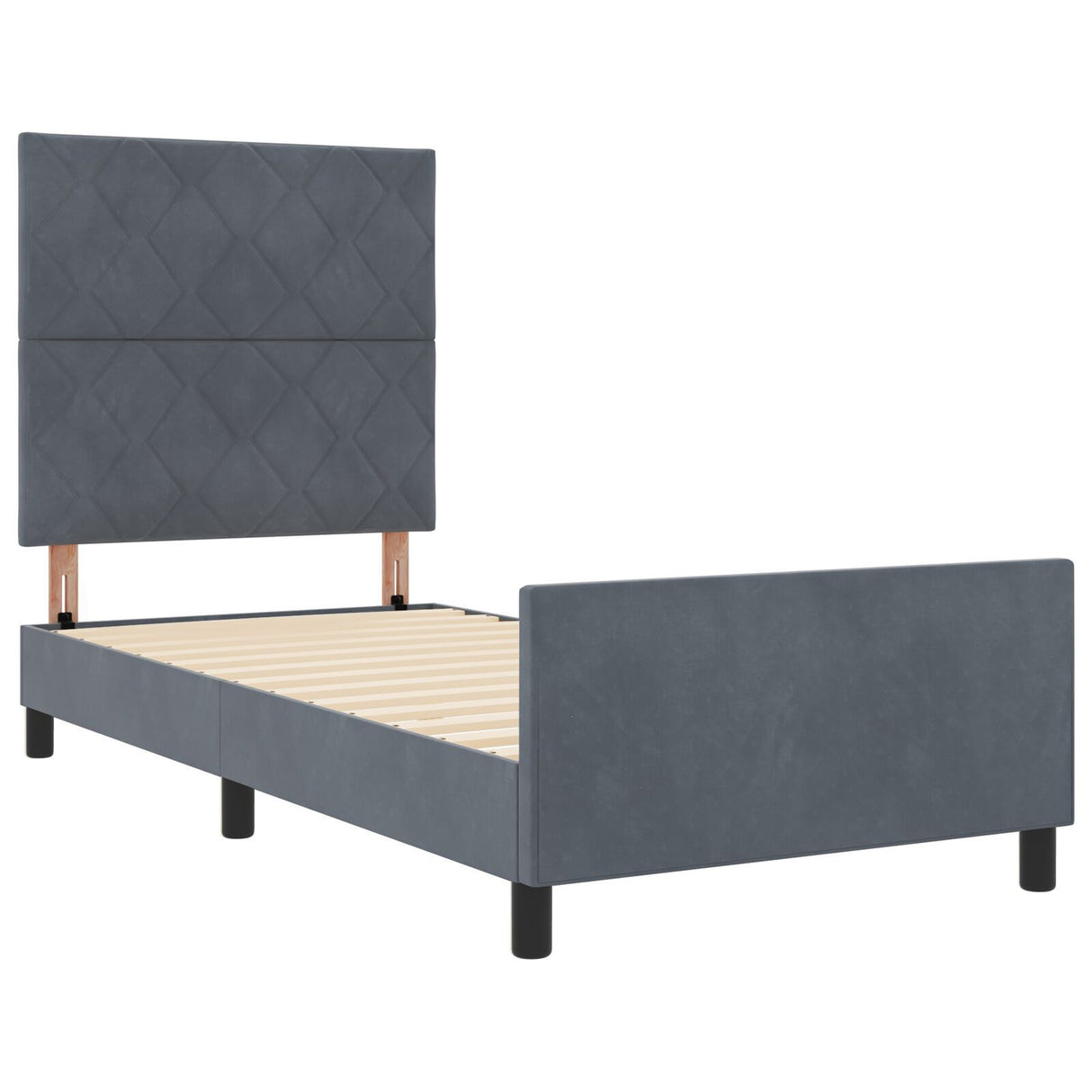 Bed Frame Dark Grey 90X190 Cm Velvet