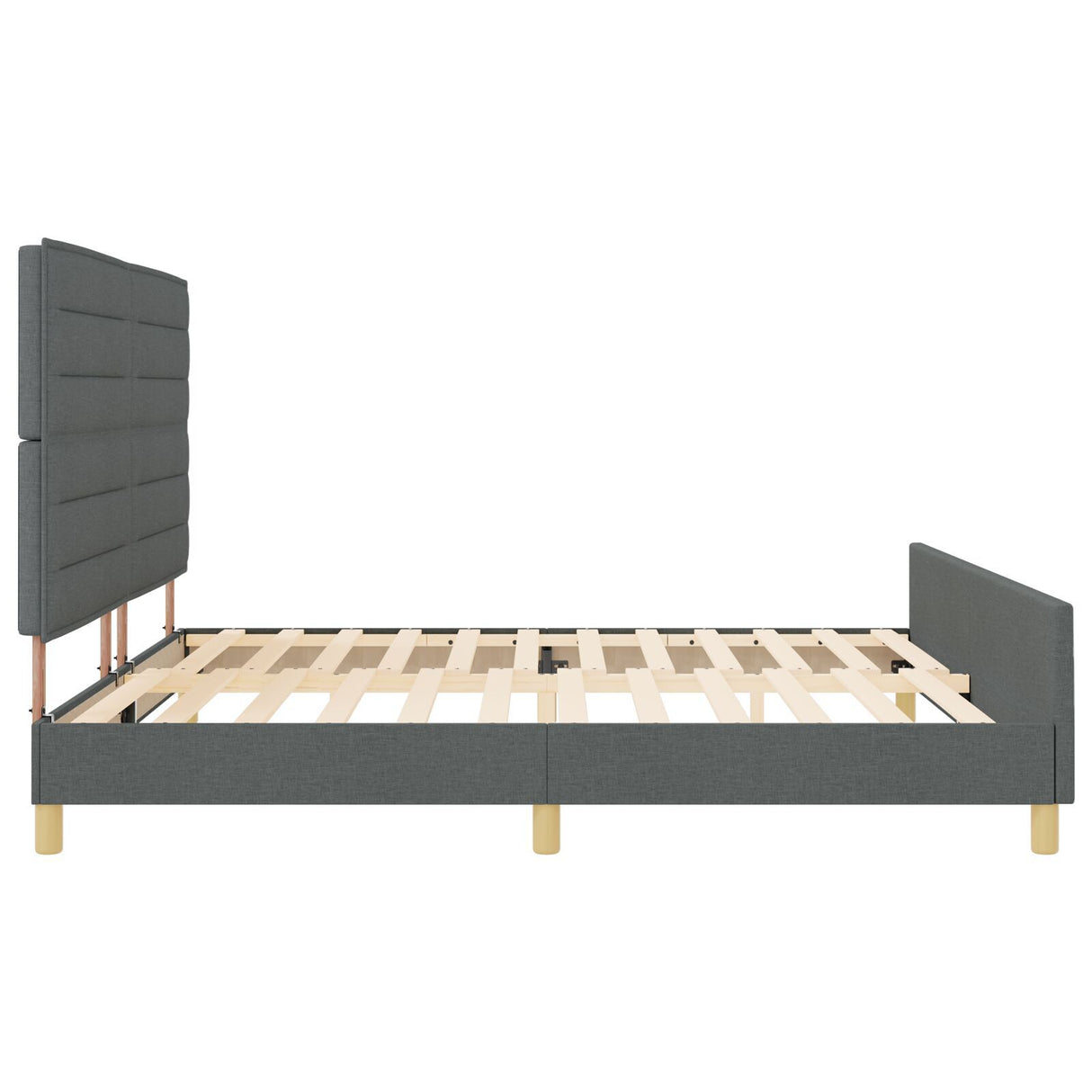 Dark Grey Fabric Bed Frame 200X200 Cm