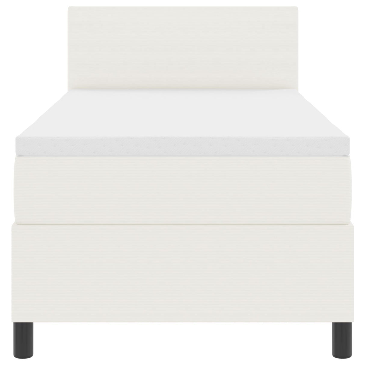 Box Spring Bed With Mattress Cream 80X200 Cm Corduroy Fabric