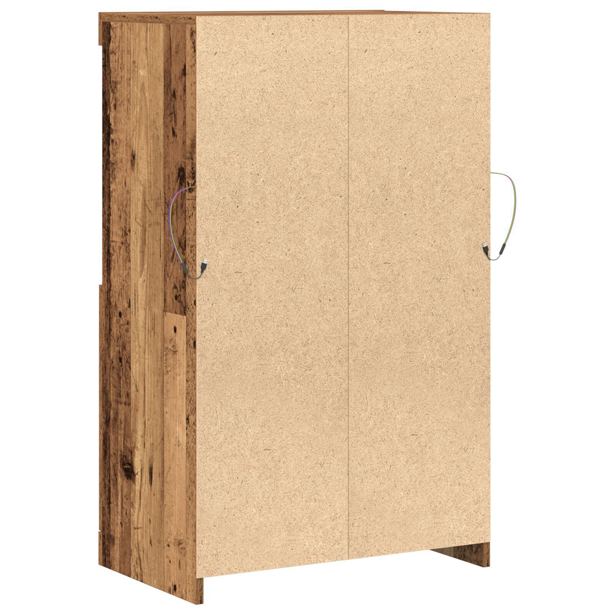 Sideboard With Led Lights Old Wood 60X37X100 Cm