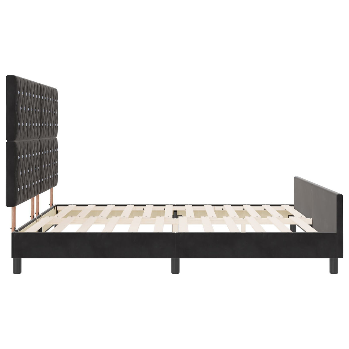 Bed Frame Black 180X200 Cm Velvet