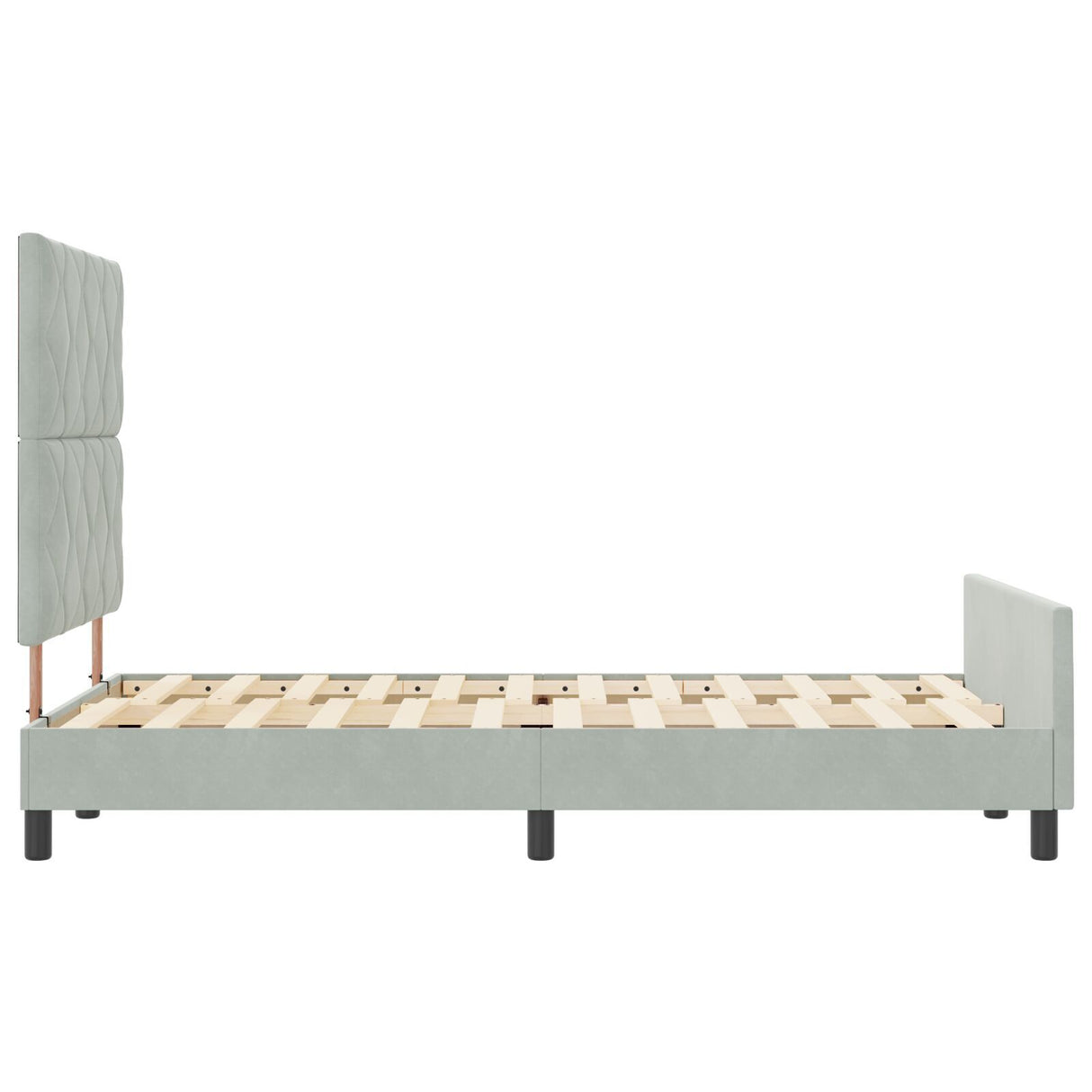 Bed Frame Light Grey 120X200 Cm Velvet