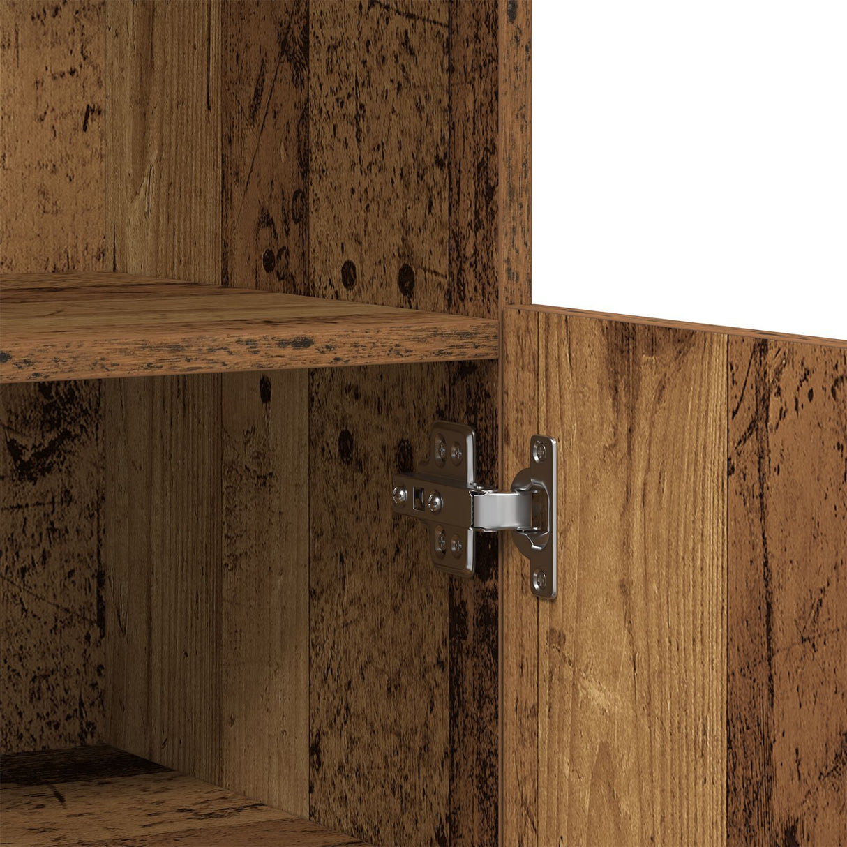 Sideboard With Led Lights Old Wood 60X37X100 Cm