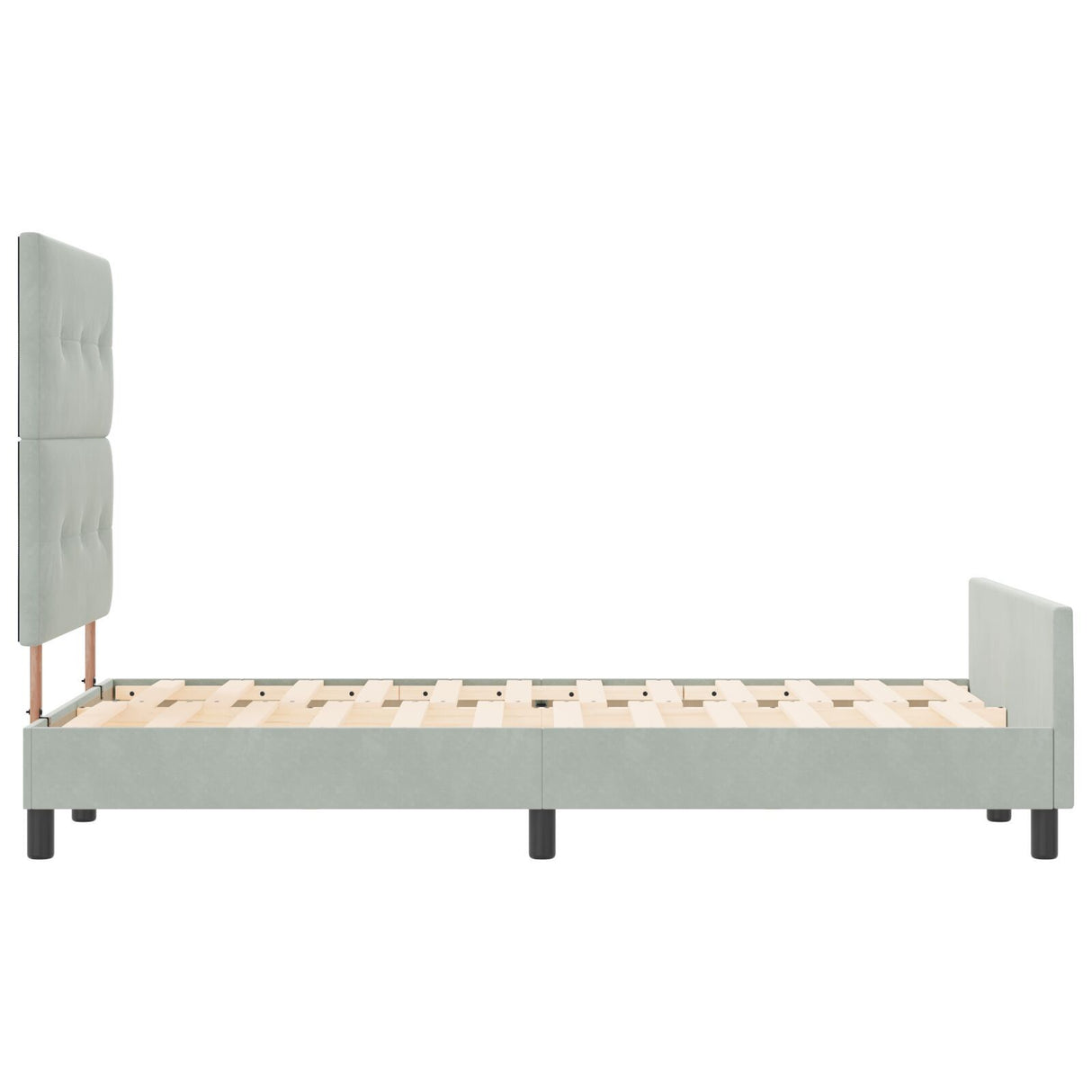 Light Grey Velvet Bed Frame 120X200 Cm