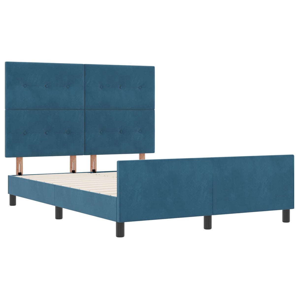 Bed Frame Dark Blue 140X190 Cm Velvet