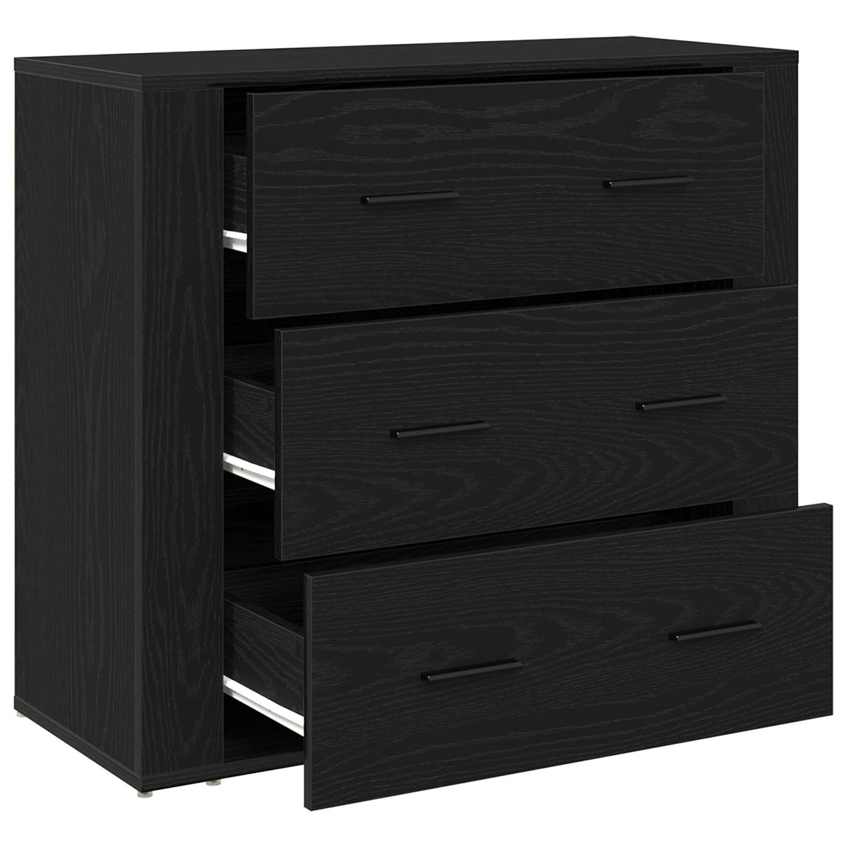 Sideboard Black Oak 33X80X70 Cm Engineered Wood