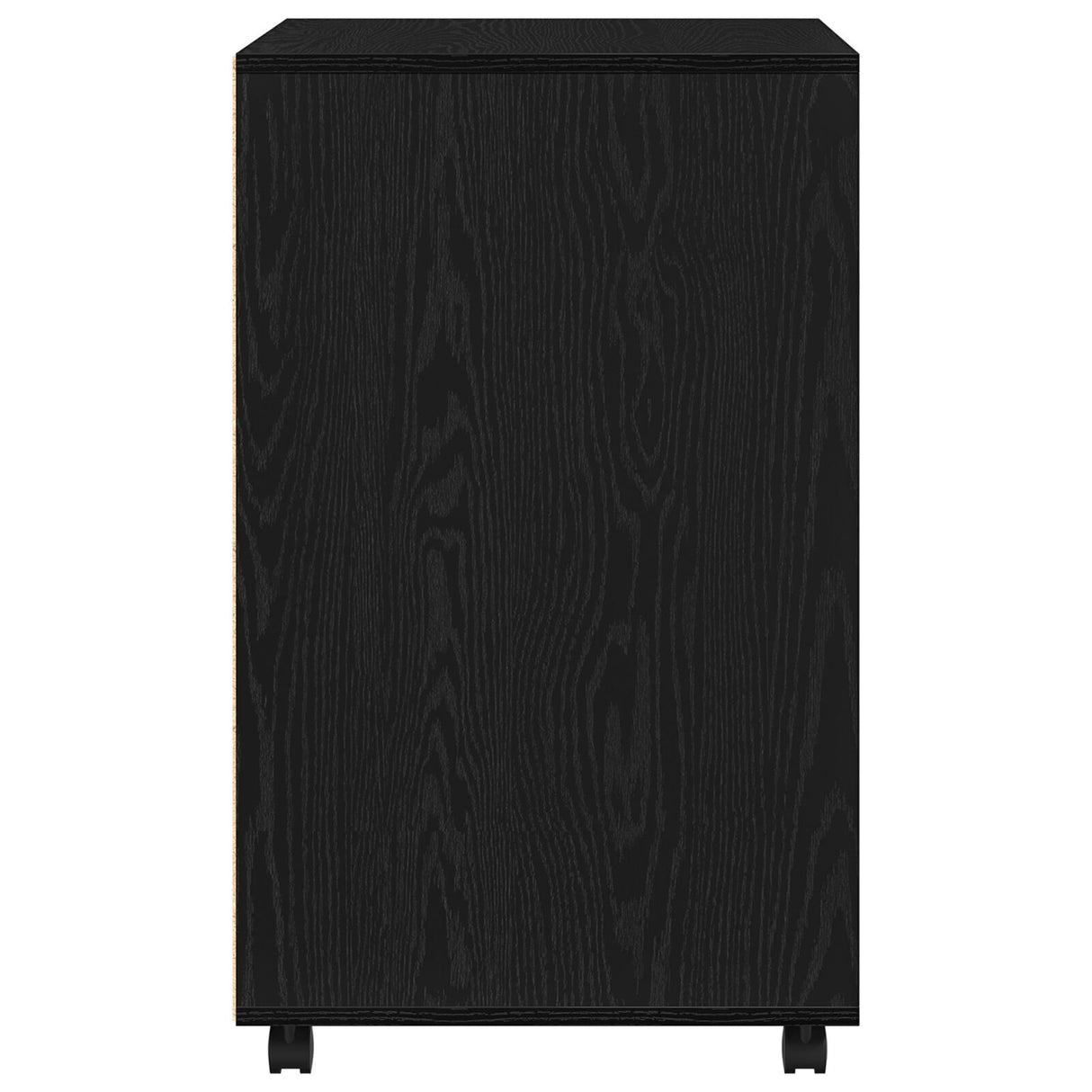 Rolling Cabinet Black Oak 60X48X81 Cm Engineered Wood