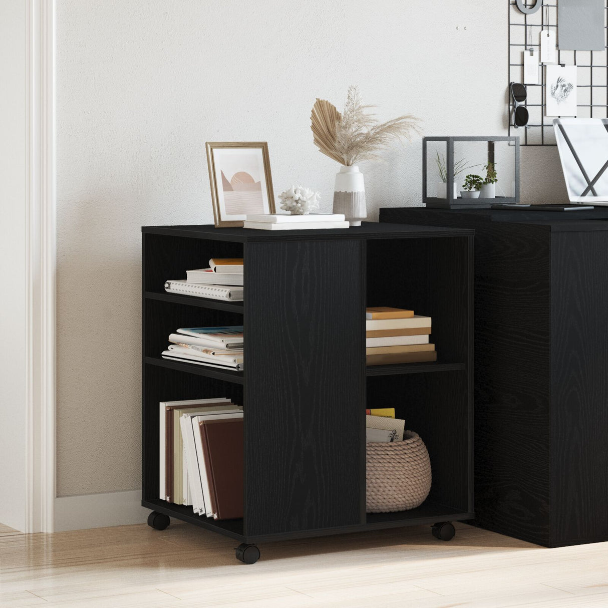 Storage Cabinet Black Oak 60X53X72,5 Cm Engineered Wood