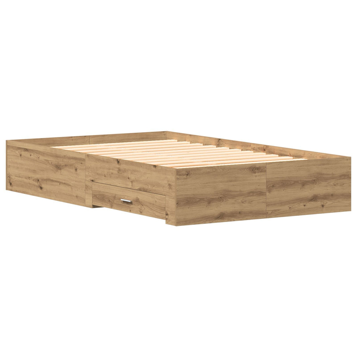 Bed Frame With Drawers Artisan Oak 120X190 Cm Engineered Wood