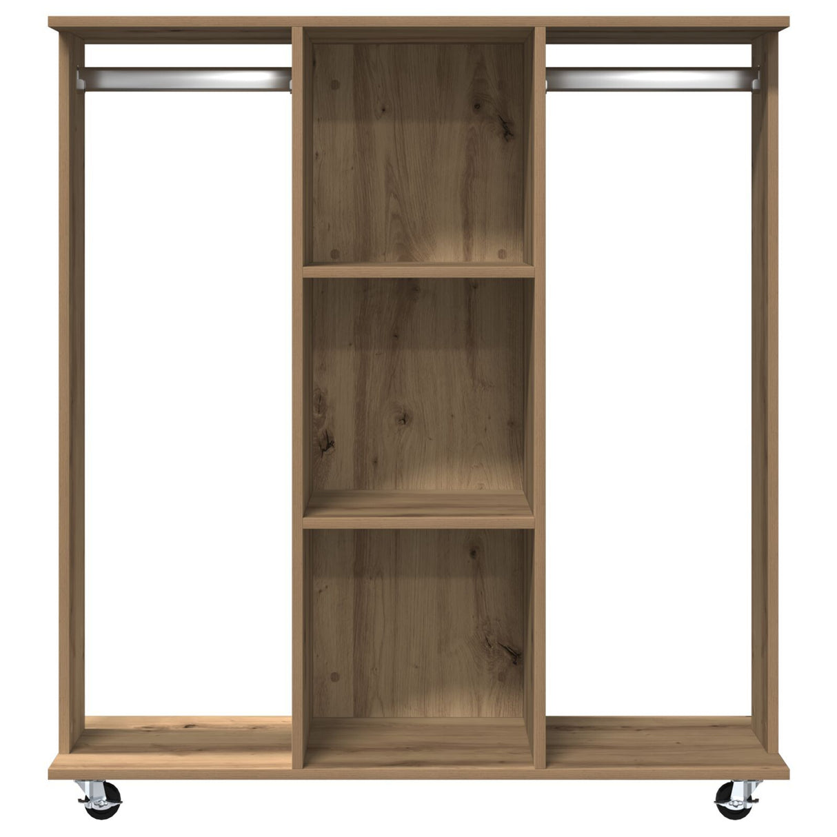 Wardrobe With Wheels Artisan Oak 102X38X110 Cm Engineered Wood