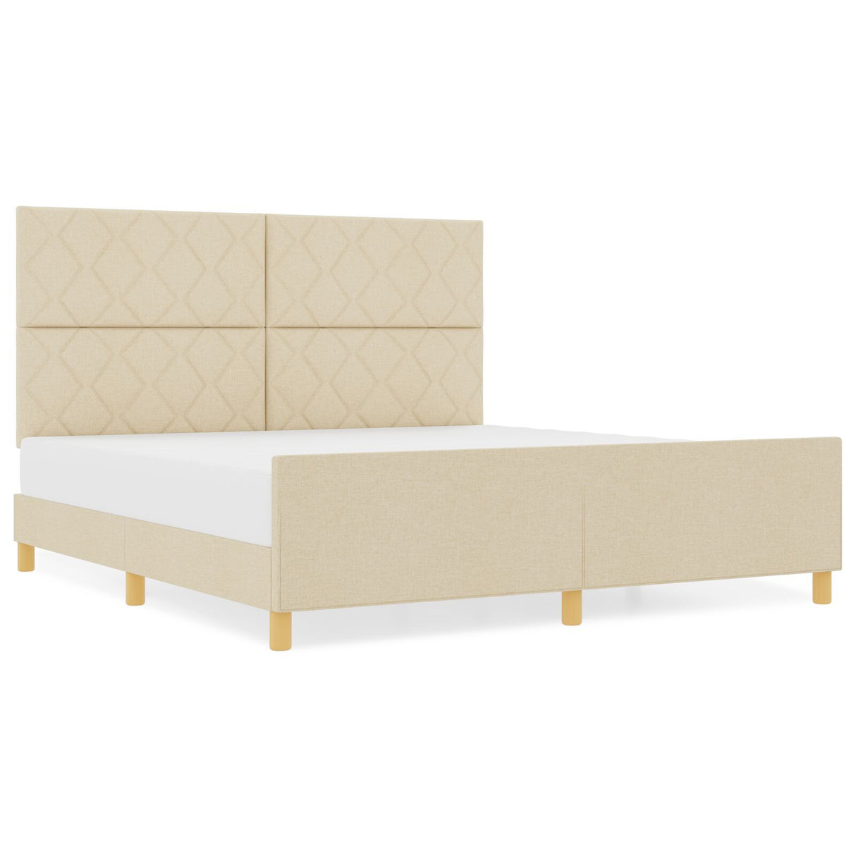 Cream Bed Frame 180X200 Cm Fabric