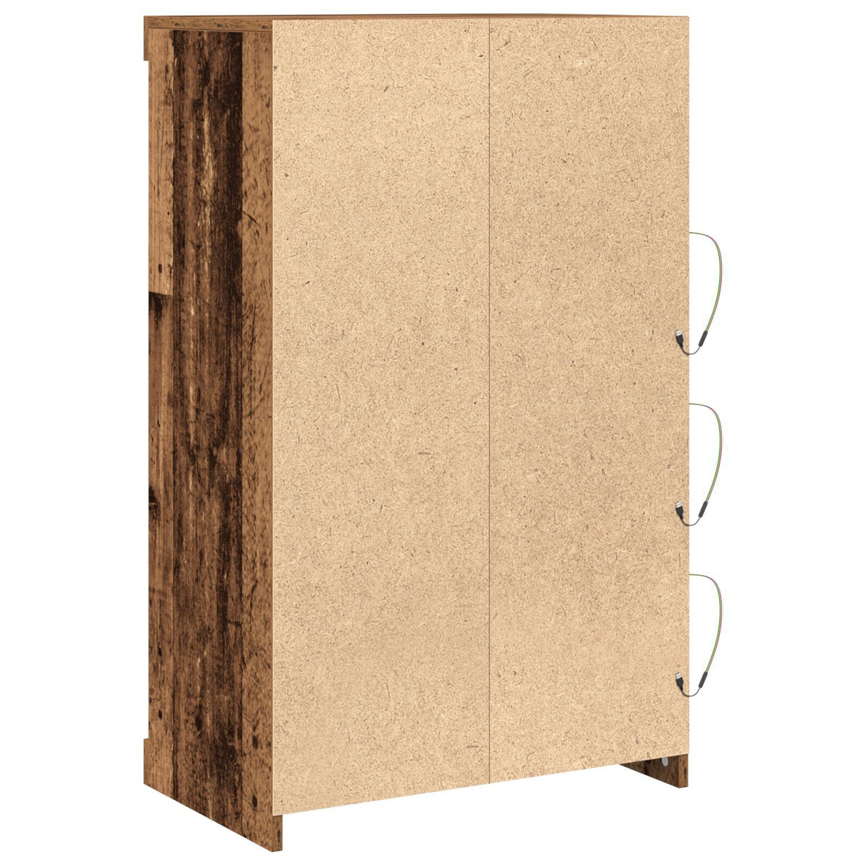 Sideboard With Led Lights Old Wood 60,5X37X100 Cm