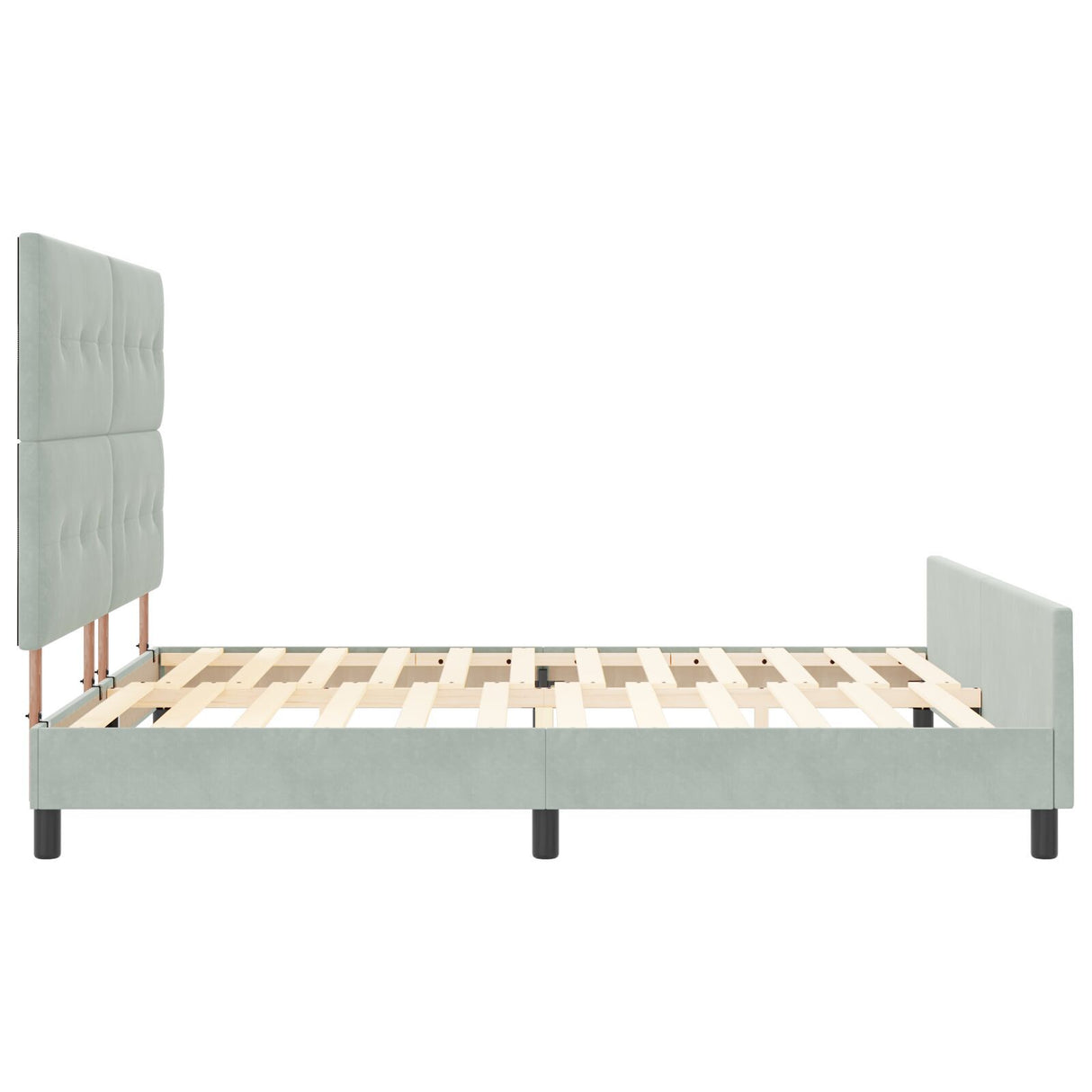 Bed Frame Light Grey 180X200 Cm Velvet