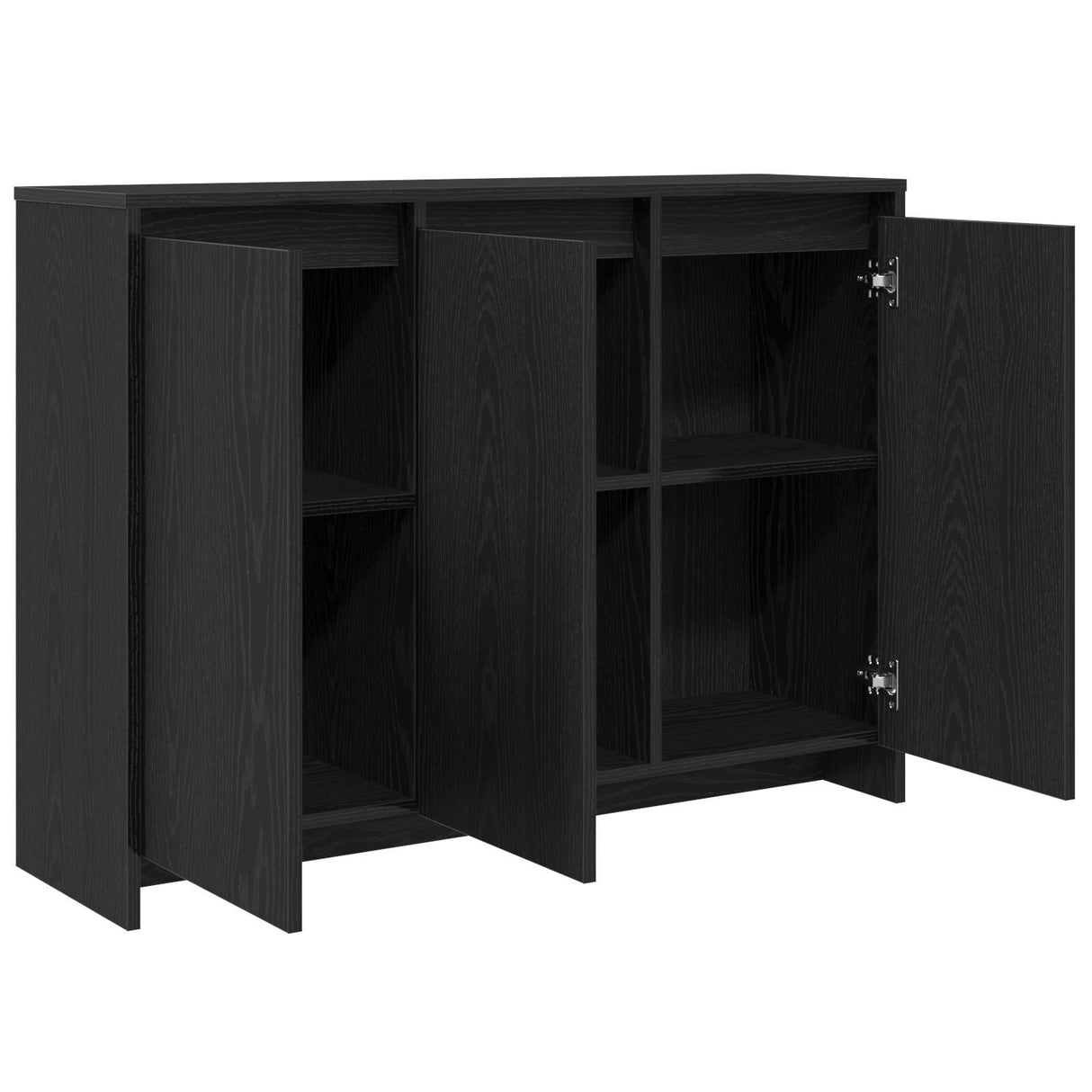 Sideboard Black Oak Engineered Wood Medium Storage