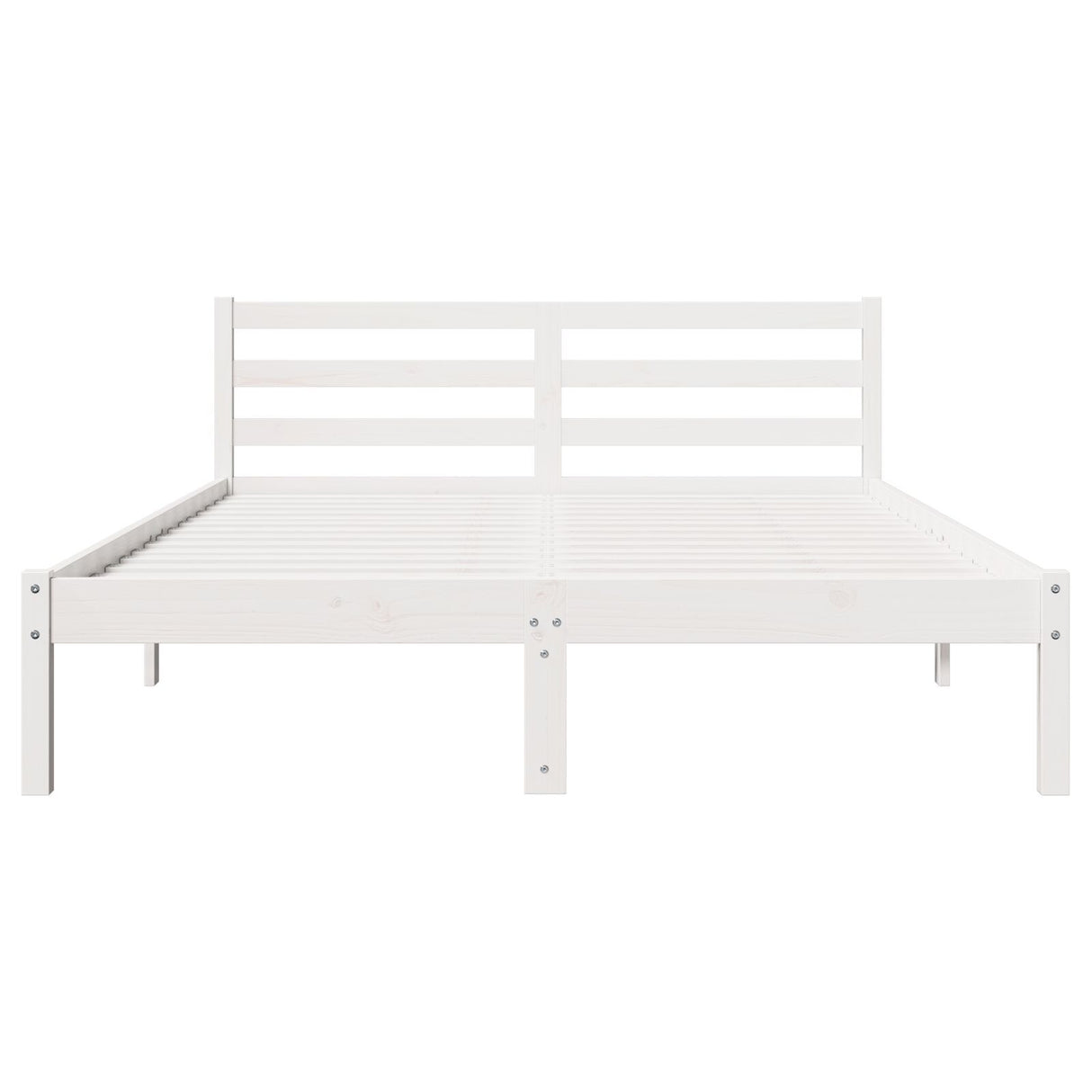 Bed Frame With Headboard White 140X210 Cm Solid Wood Pine