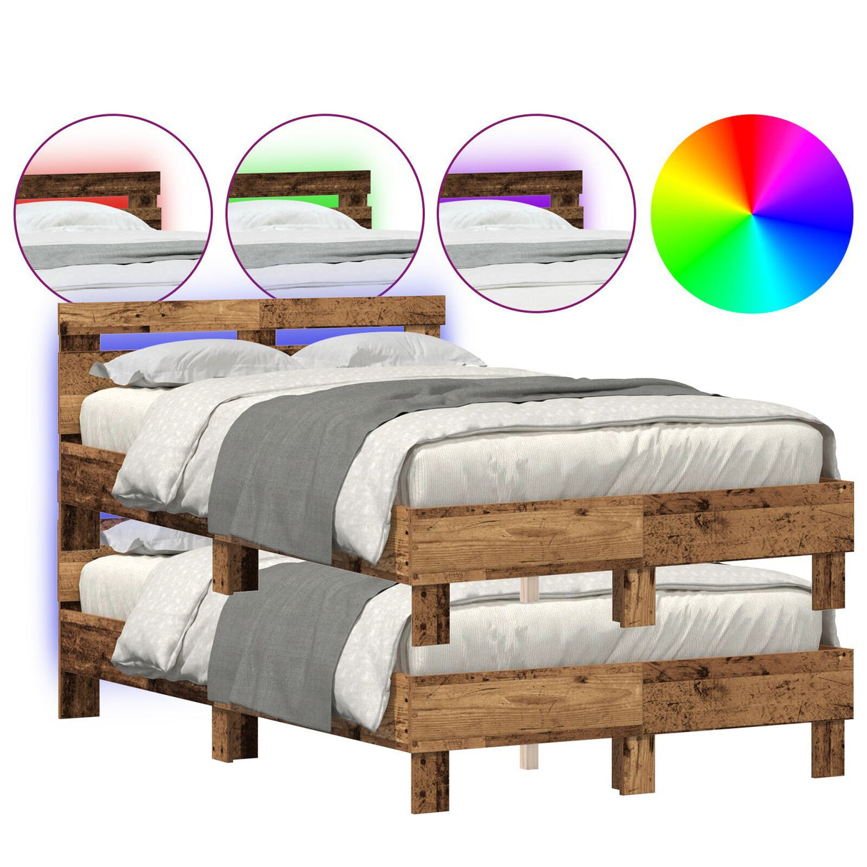 Wood Bed Frame Natural Solid Wood 120 X 200 Cm Durable