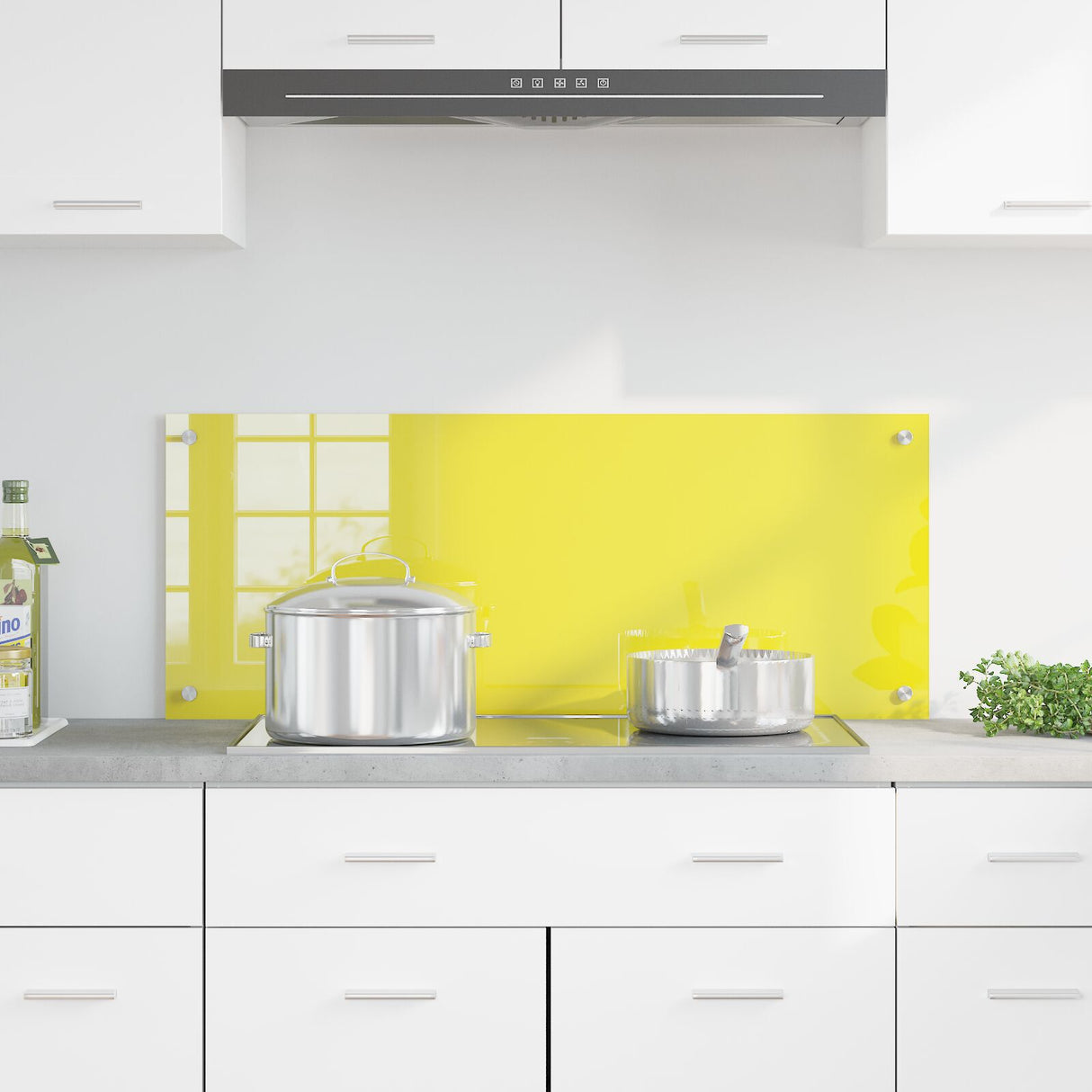 Kitchen Backsplash Yellow 100X40X0.6 Cm Tempered Glass