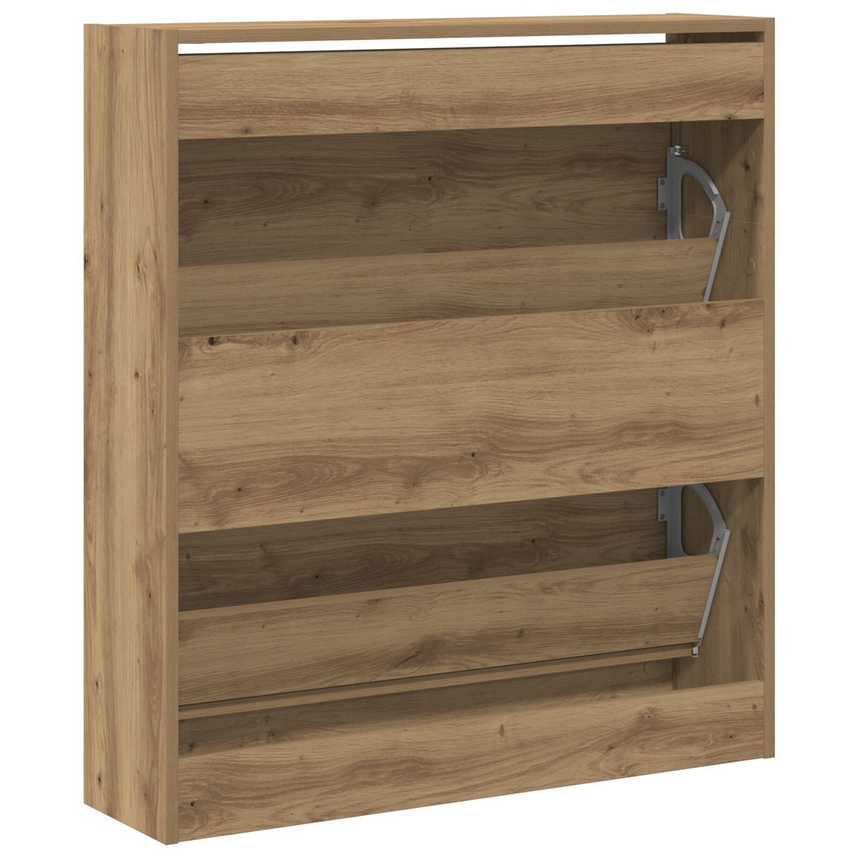 Shoe Cabinet With Flip Drawer Smoked Oak 80X21X87,5 Cm