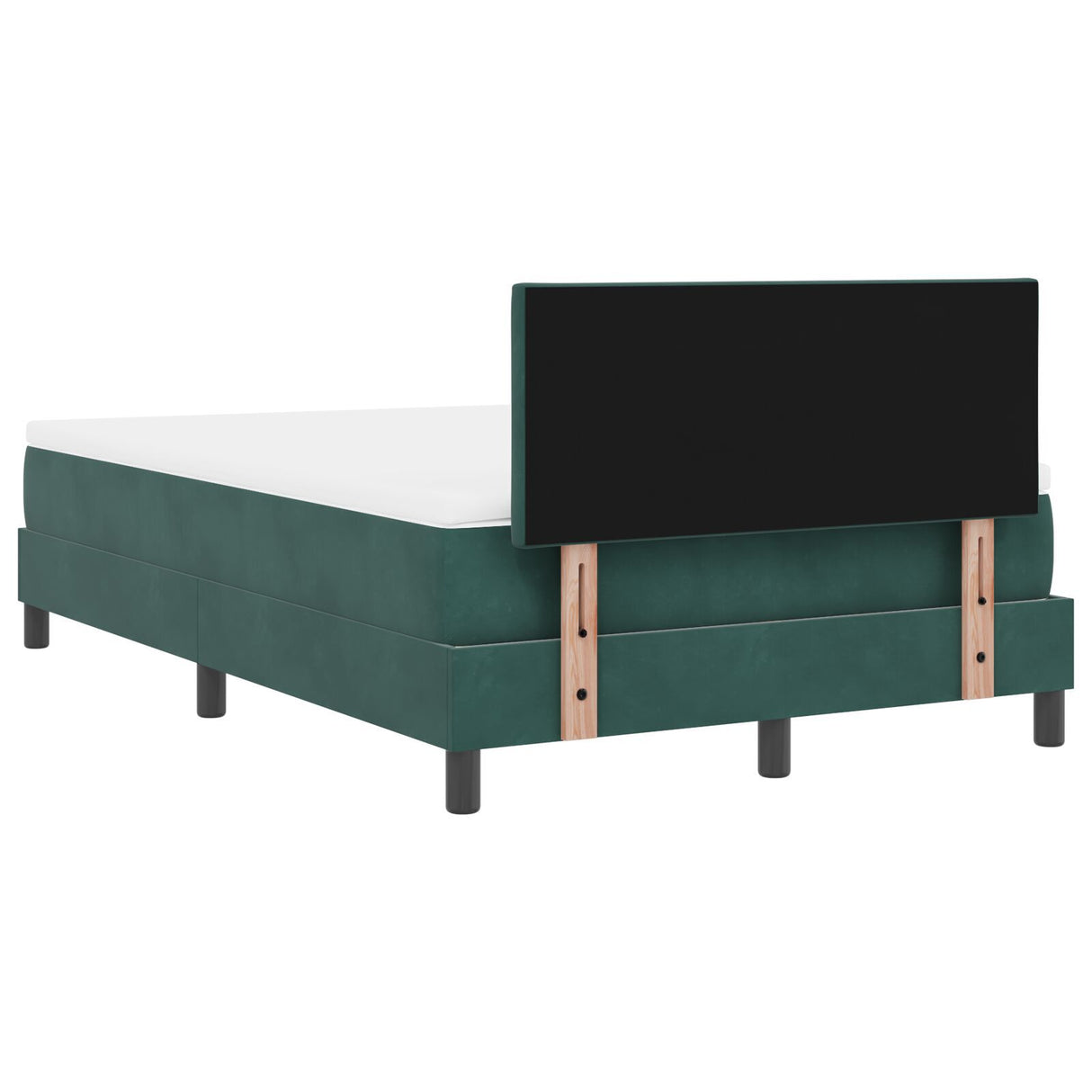 Box Spring Bed With Mattress & Led Dark Green 120X200 Cm Velvet