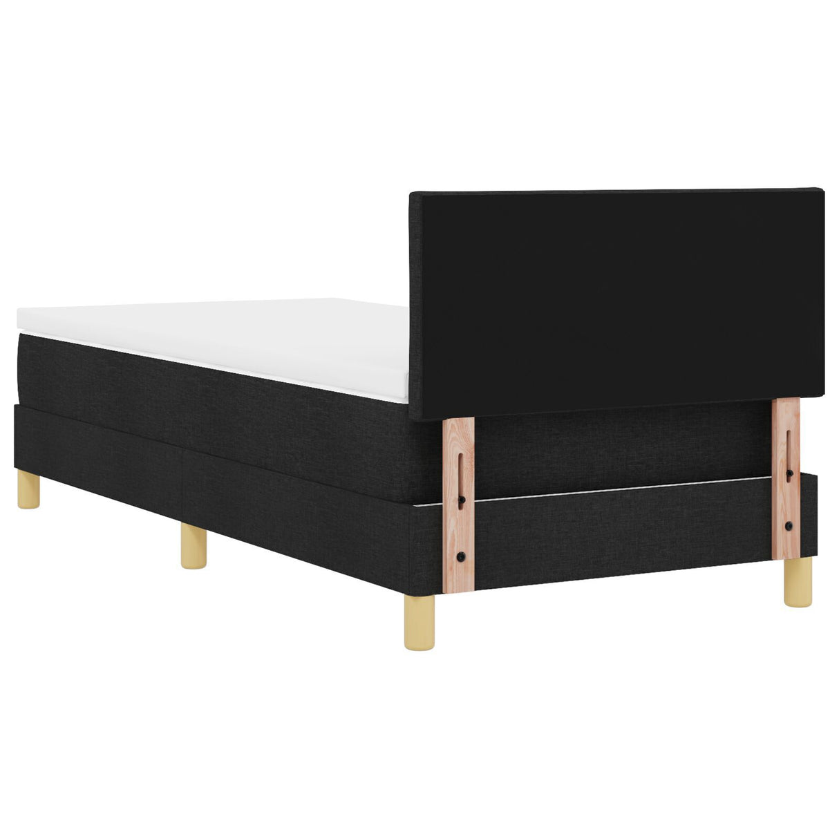 Box Spring Bed With Mattress & Led Black 100X200 Cm Fabric