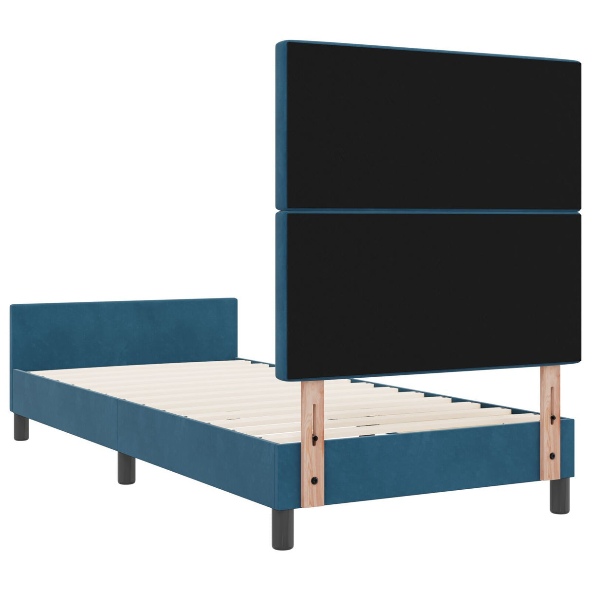 Bed Frame Dark Blue 100X200 Cm Velvet