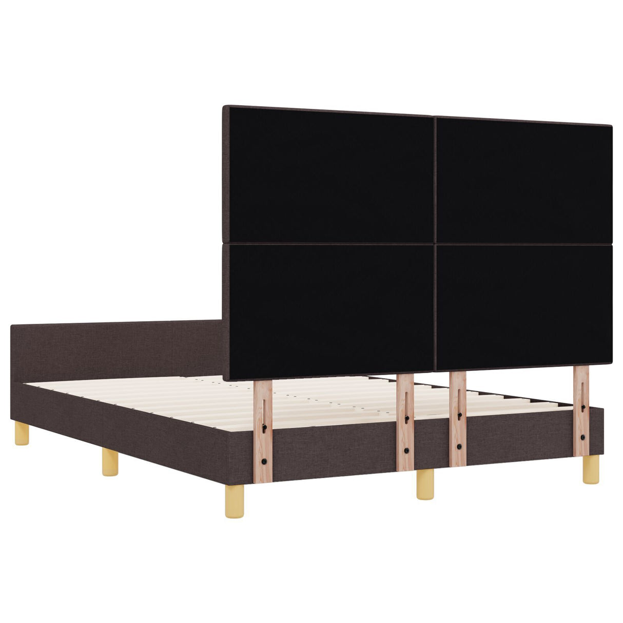 Bed Frame Dark Brown 160X200 Cm Fabric